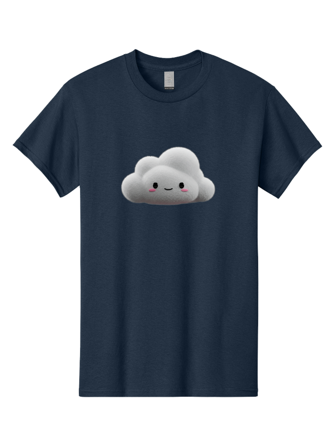Smiling-Cloud-3 Men'S Graphic Tee, 100% Cotton, Comfortable Casual Summer Wear, Machine Washable, Cute Cloud, Smiling Face, Fluffy White Cloud, Cartoon Character, Adorable Illustration, Kawaii Cloud, Soft Graphics, Digital Art, Bae764