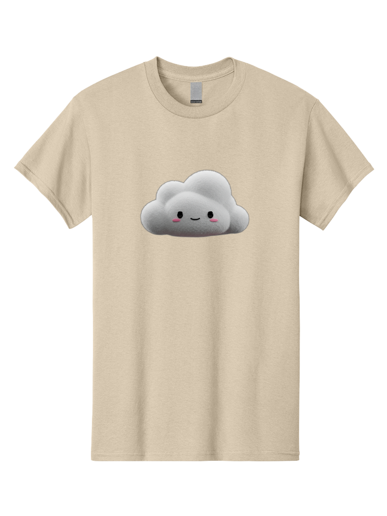 Smiling-Cloud-3 Men'S Graphic Tee, 100% Cotton, Comfortable Casual Summer Wear, Machine Washable, Cute Cloud, Smiling Face, Fluffy White Cloud, Cartoon Character, Adorable Illustration, Kawaii Cloud, Soft Graphics, Digital Art, Bae764