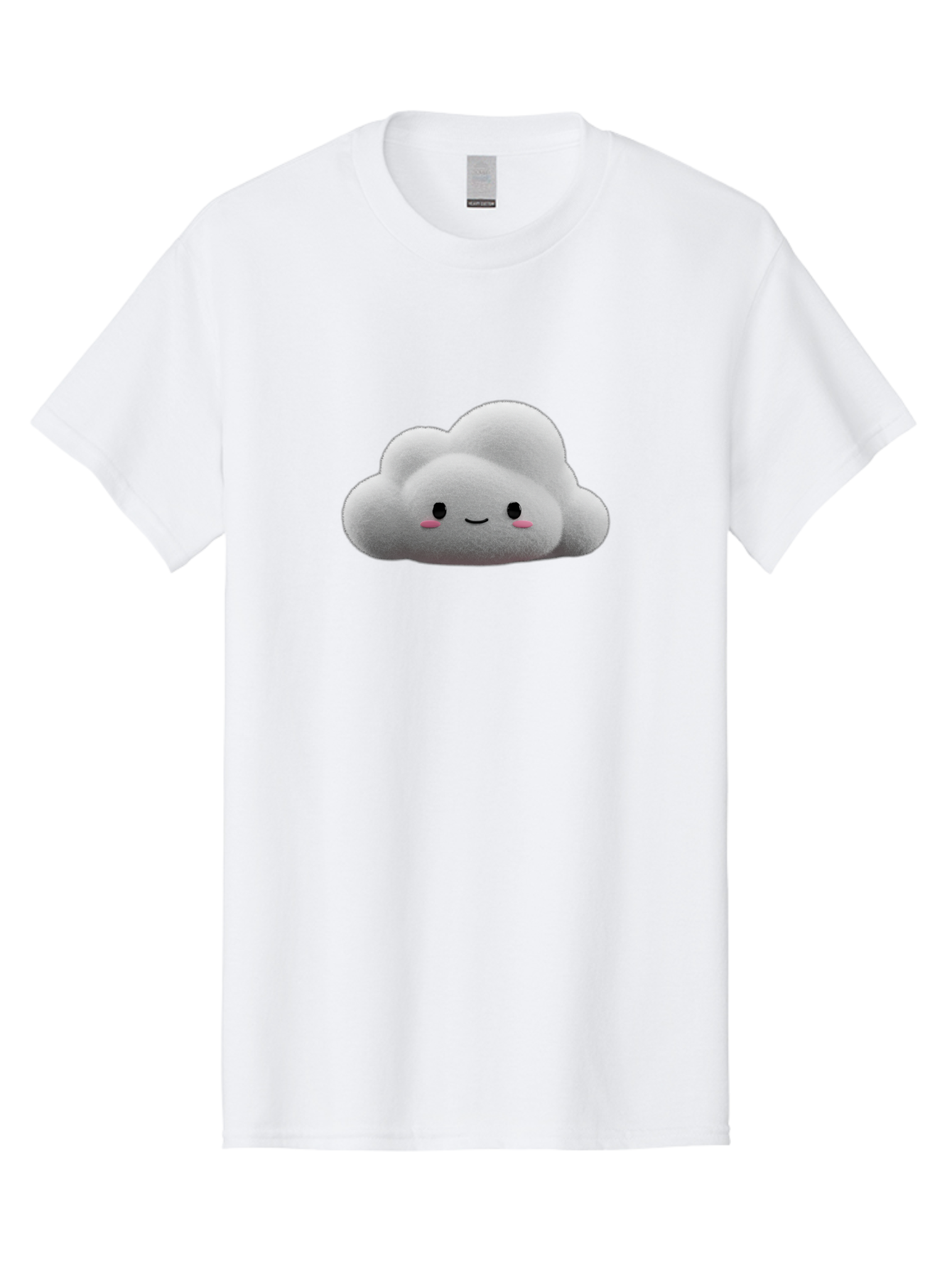 Smiling-Cloud-3 Men'S Graphic Tee, 100% Cotton, Comfortable Casual Summer Wear, Machine Washable, Cute Cloud, Smiling Face, Fluffy White Cloud, Cartoon Character, Adorable Illustration, Kawaii Cloud, Soft Graphics, Digital Art, Bae764