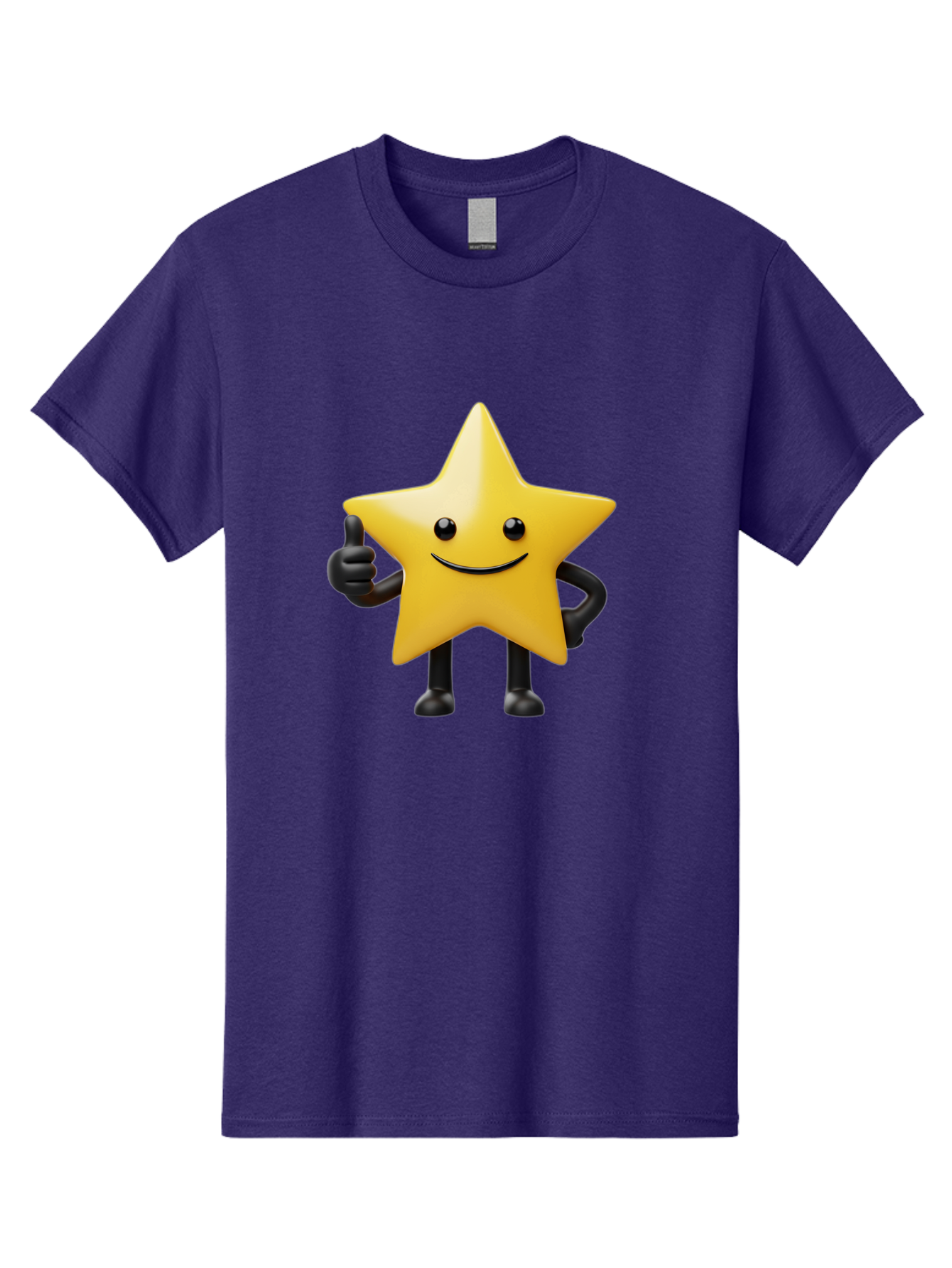 Smiling-Star-2 Men'S Graphic Tee, 100% Cotton, Comfortable Casual Summer Wear, Machine Washable, Smiling Star, Thumbs Up, Approval, Happiness, Joyful Character, Cartoon Star, Friendly Mascot, Positive Vibe, Happy Face Bae768