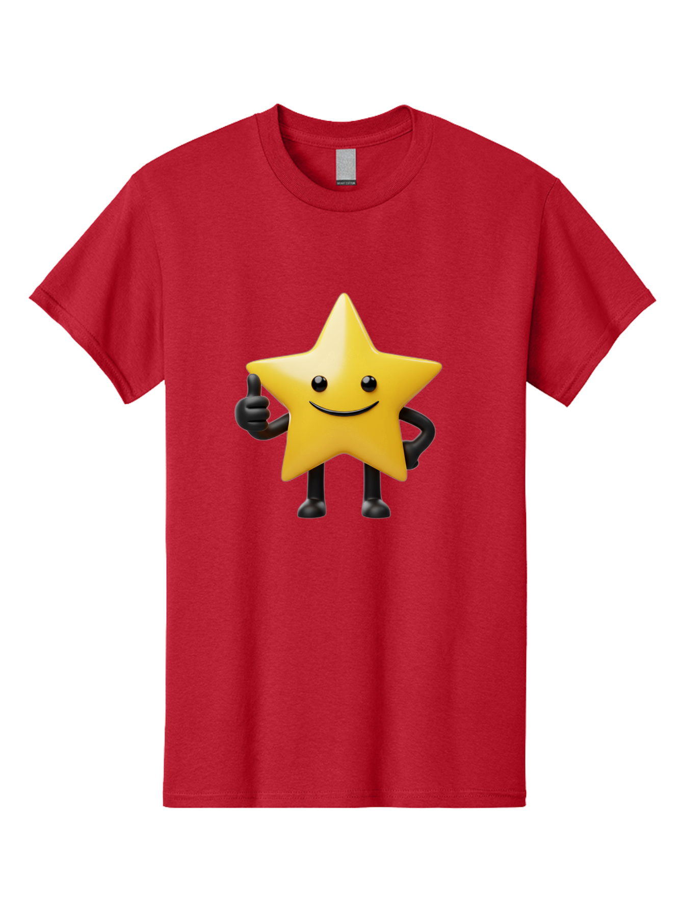 Smiling-Star-2 Men'S Graphic Tee, 100% Cotton, Comfortable Casual Summer Wear, Machine Washable, Smiling Star, Thumbs Up, Approval, Happiness, Joyful Character, Cartoon Star, Friendly Mascot, Positive Vibe, Happy Face Bae768