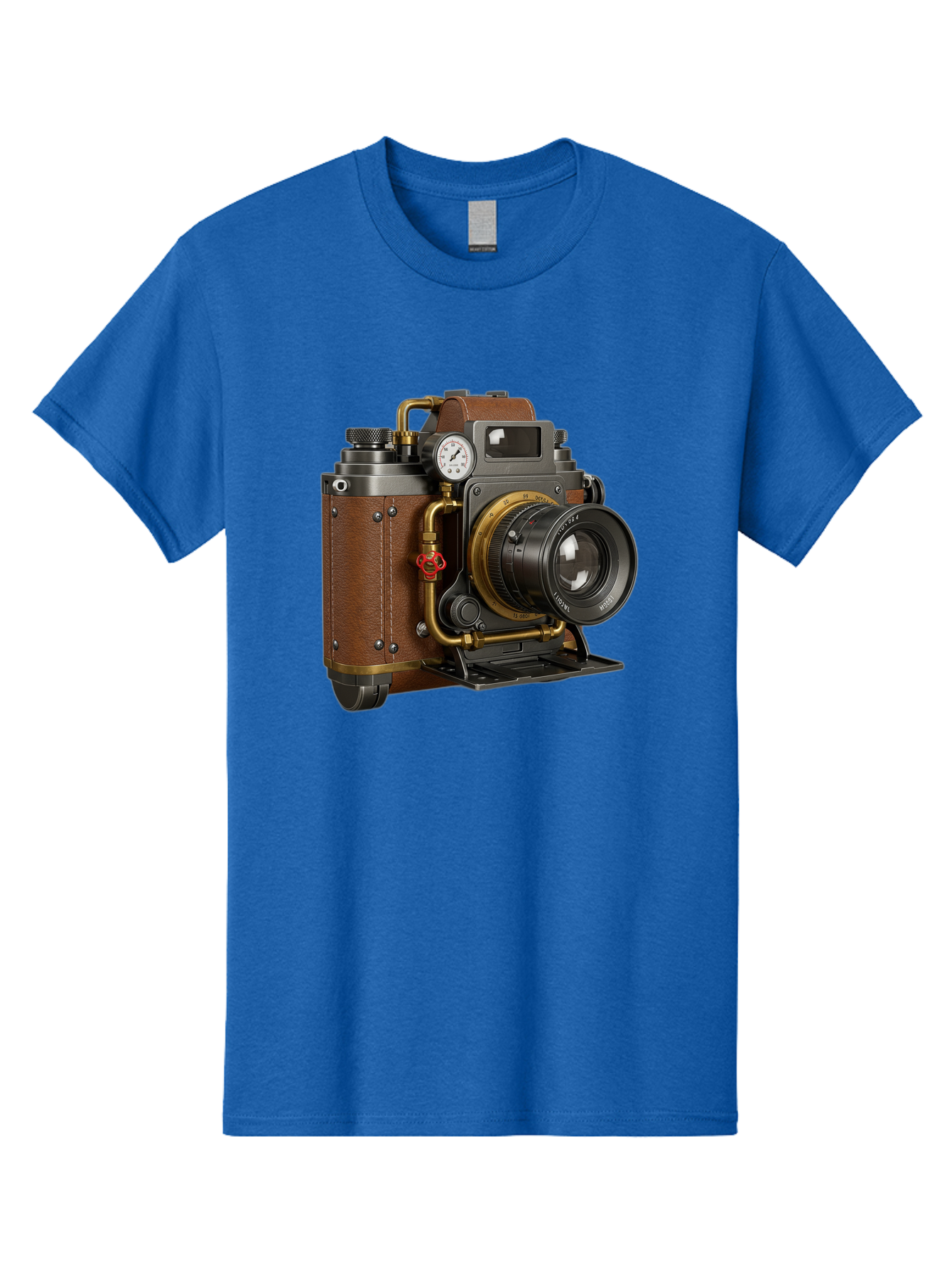 Steampunk-Camera Men'S Graphic Tee, 100% Cotton, Comfortable Casual Summer Wear, Machine Washable, Vintage Camera, Steampunk Design, Antique Photography, Retro Technology, Industrial Elements, Leather Wrapping, Brass Accents, Creative Art, Bae787