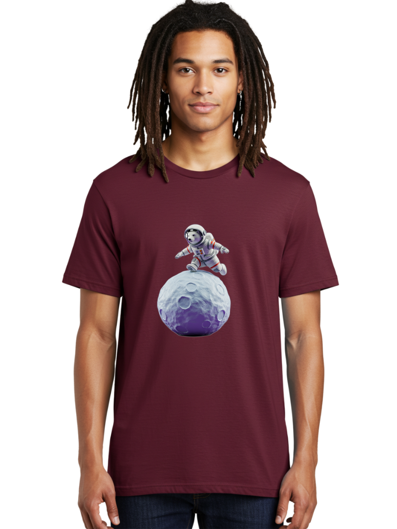 Teddy-Bear-Astronaut Men'S Graphic Tee, 100% Cotton, Comfortable Casual Summer Wear, Machine Washable, Bear Astronaut, Space Suit, Craters, Moon Surface, Lunar Exploration, Space Adventure, Cartoon Astronaut, Funny Space, Adventure Theme, Bae796