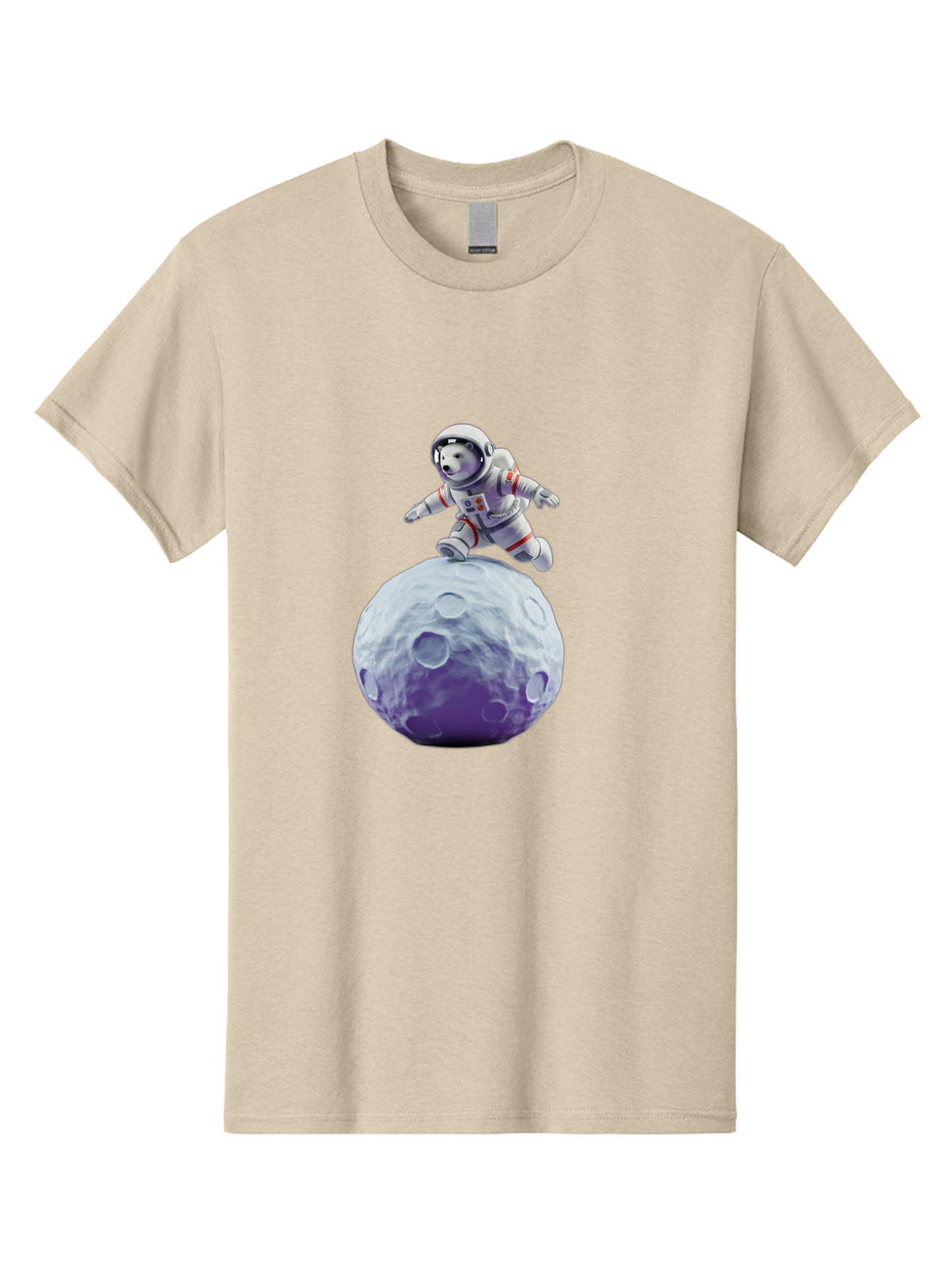 Teddy-Bear-Astronaut Men'S Graphic Tee, 100% Cotton, Comfortable Casual Summer Wear, Machine Washable, Bear Astronaut, Space Suit, Craters, Moon Surface, Lunar Exploration, Space Adventure, Cartoon Astronaut, Funny Space, Adventure Theme, Bae796