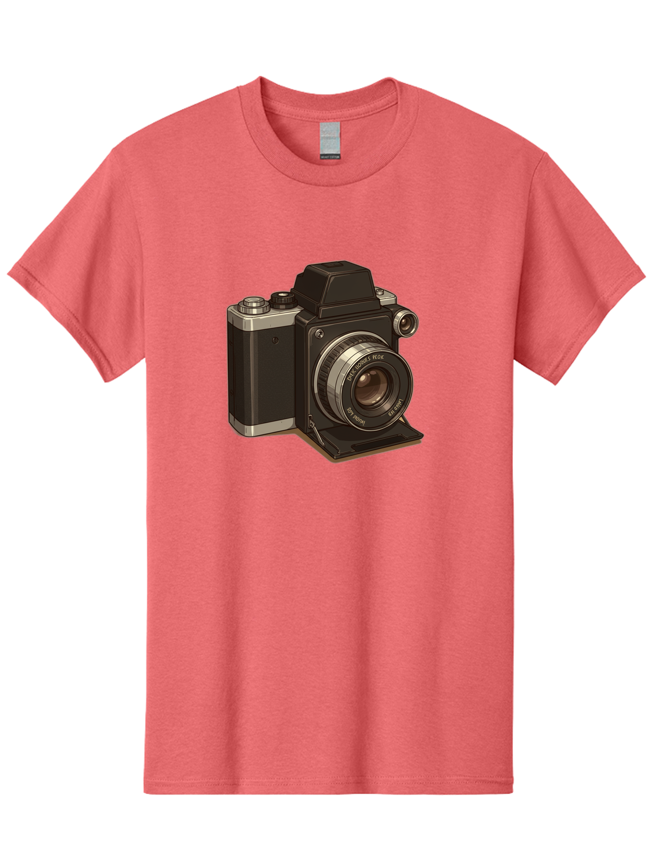 Tlr-Camera Men'S Graphic Tee, 100% Cotton, Comfortable Casual Summer Wear, Machine Washable, Vintage Camera, Twin Lens Reflex Camera, Black And Silver, Photography Equipment, Lens, Nikon, Camera Body, Classic Design, Retro Style, Film Camera Bae801