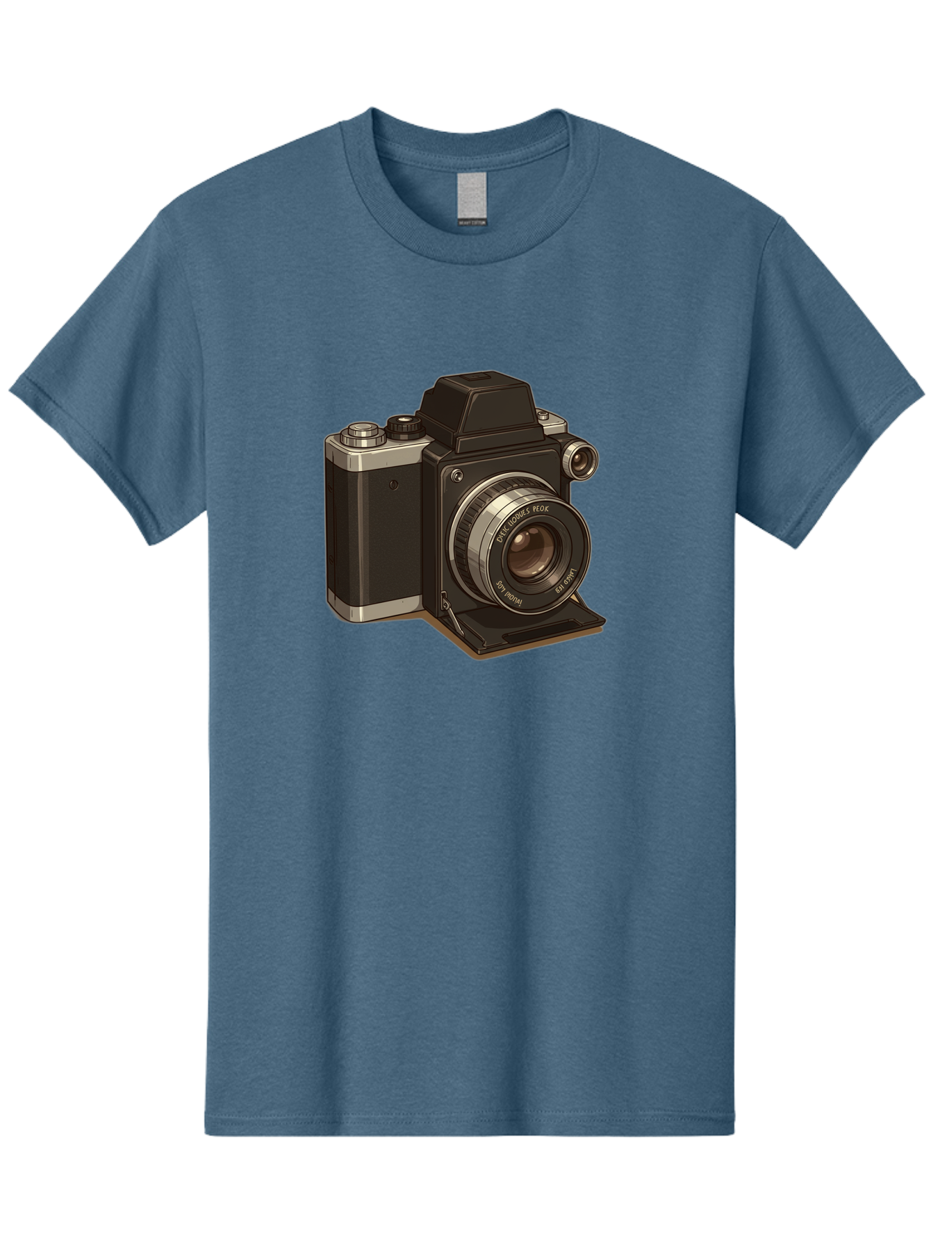 Tlr-Camera Men'S Graphic Tee, 100% Cotton, Comfortable Casual Summer Wear, Machine Washable, Vintage Camera, Twin Lens Reflex Camera, Black And Silver, Photography Equipment, Lens, Nikon, Camera Body, Classic Design, Retro Style, Film Camera Bae801