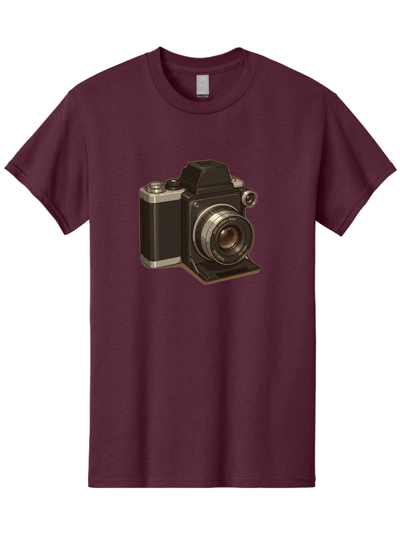 Tlr-Camera Men'S Graphic Tee, 100% Cotton, Comfortable Casual Summer Wear, Machine Washable, Vintage Camera, Twin Lens Reflex Camera, Black And Silver, Photography Equipment, Lens, Nikon, Camera Body, Classic Design, Retro Style, Film Camera Bae801