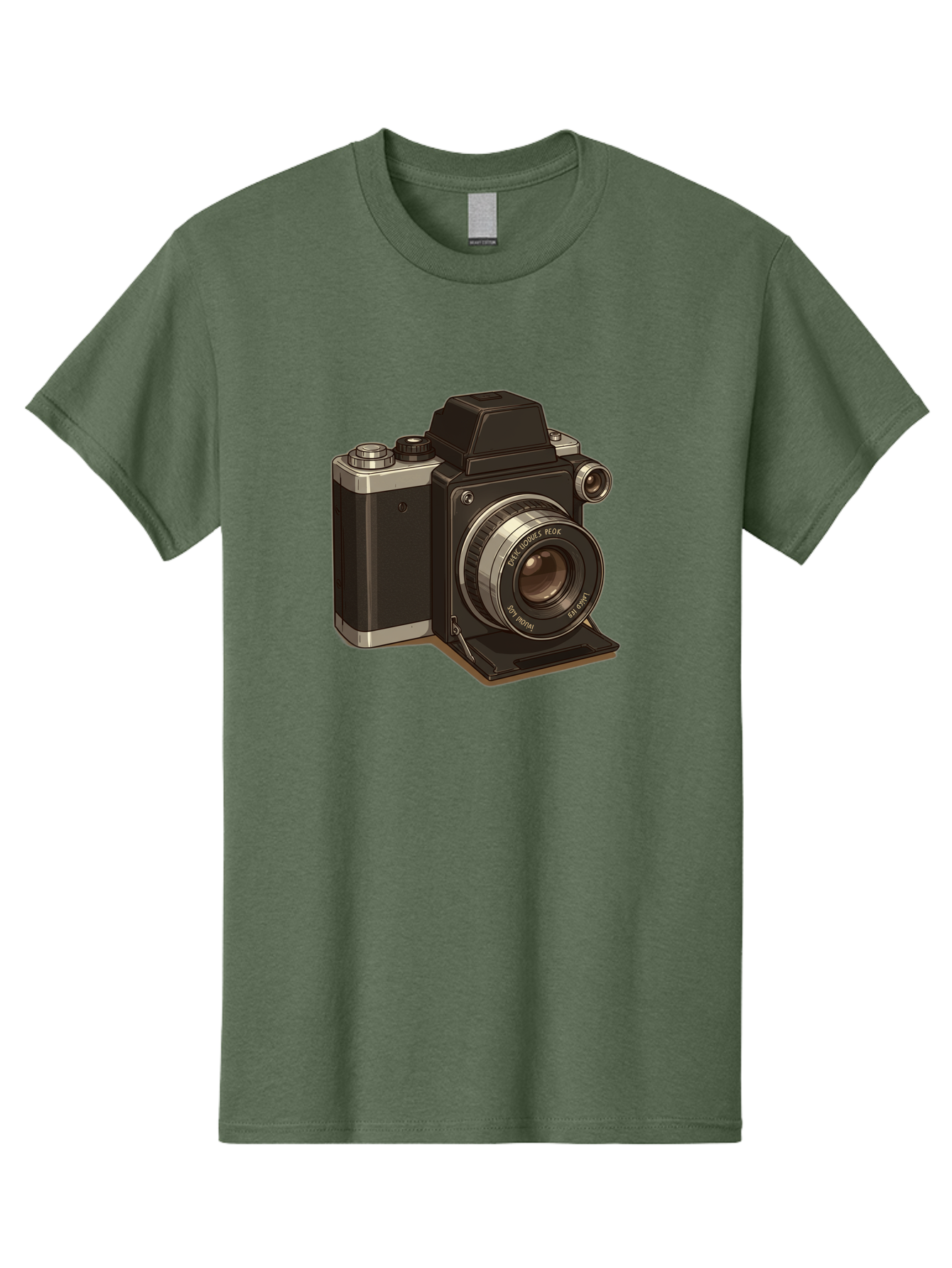 Tlr-Camera Men'S Graphic Tee, 100% Cotton, Comfortable Casual Summer Wear, Machine Washable, Vintage Camera, Twin Lens Reflex Camera, Black And Silver, Photography Equipment, Lens, Nikon, Camera Body, Classic Design, Retro Style, Film Camera Bae801