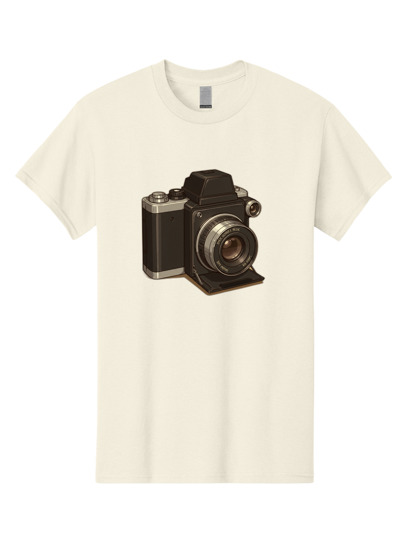 Tlr-Camera Men'S Graphic Tee, 100% Cotton, Comfortable Casual Summer Wear, Machine Washable, Vintage Camera, Twin Lens Reflex Camera, Black And Silver, Photography Equipment, Lens, Nikon, Camera Body, Classic Design, Retro Style, Film Camera Bae801