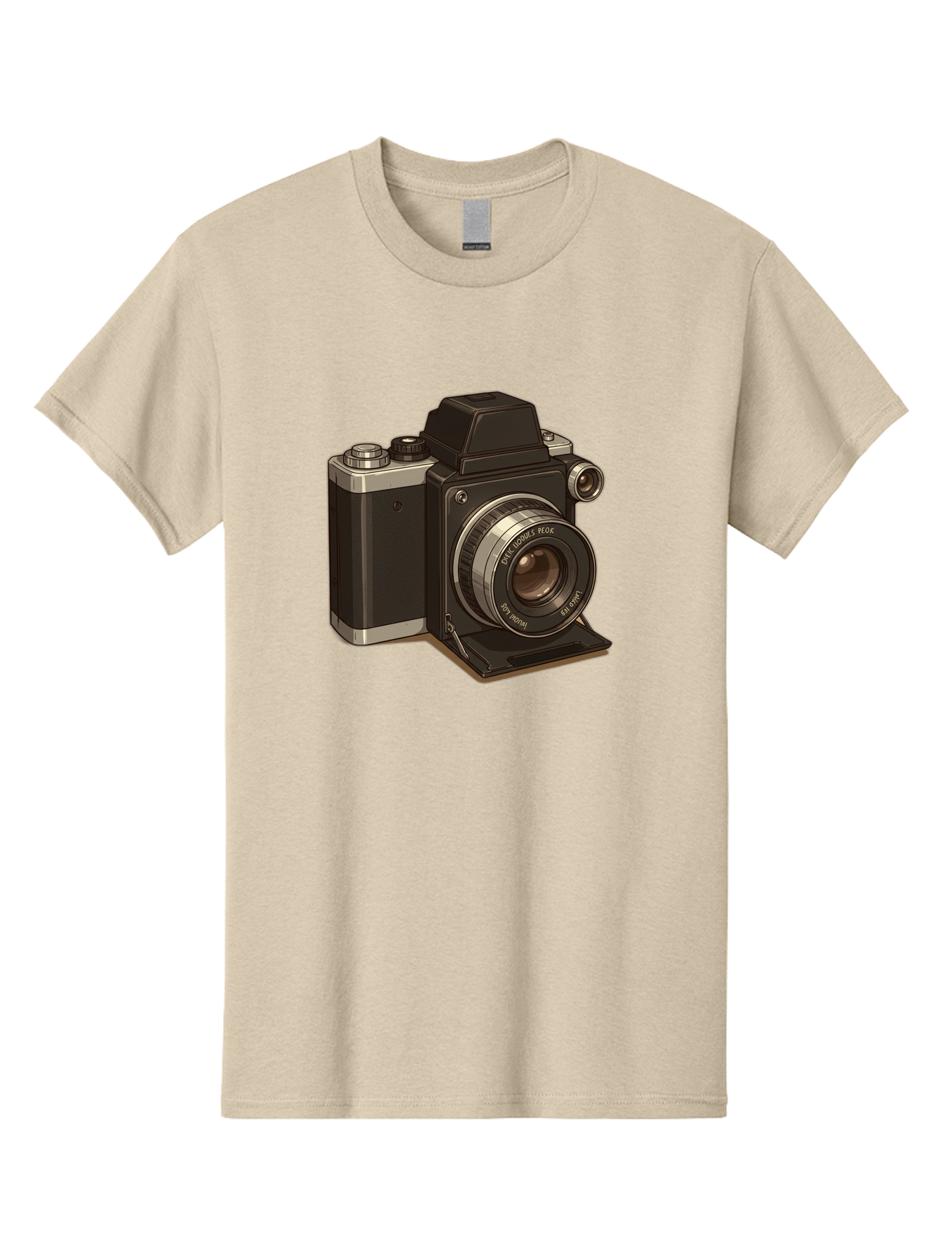 Tlr-Camera Men'S Graphic Tee, 100% Cotton, Comfortable Casual Summer Wear, Machine Washable, Vintage Camera, Twin Lens Reflex Camera, Black And Silver, Photography Equipment, Lens, Nikon, Camera Body, Classic Design, Retro Style, Film Camera Bae801