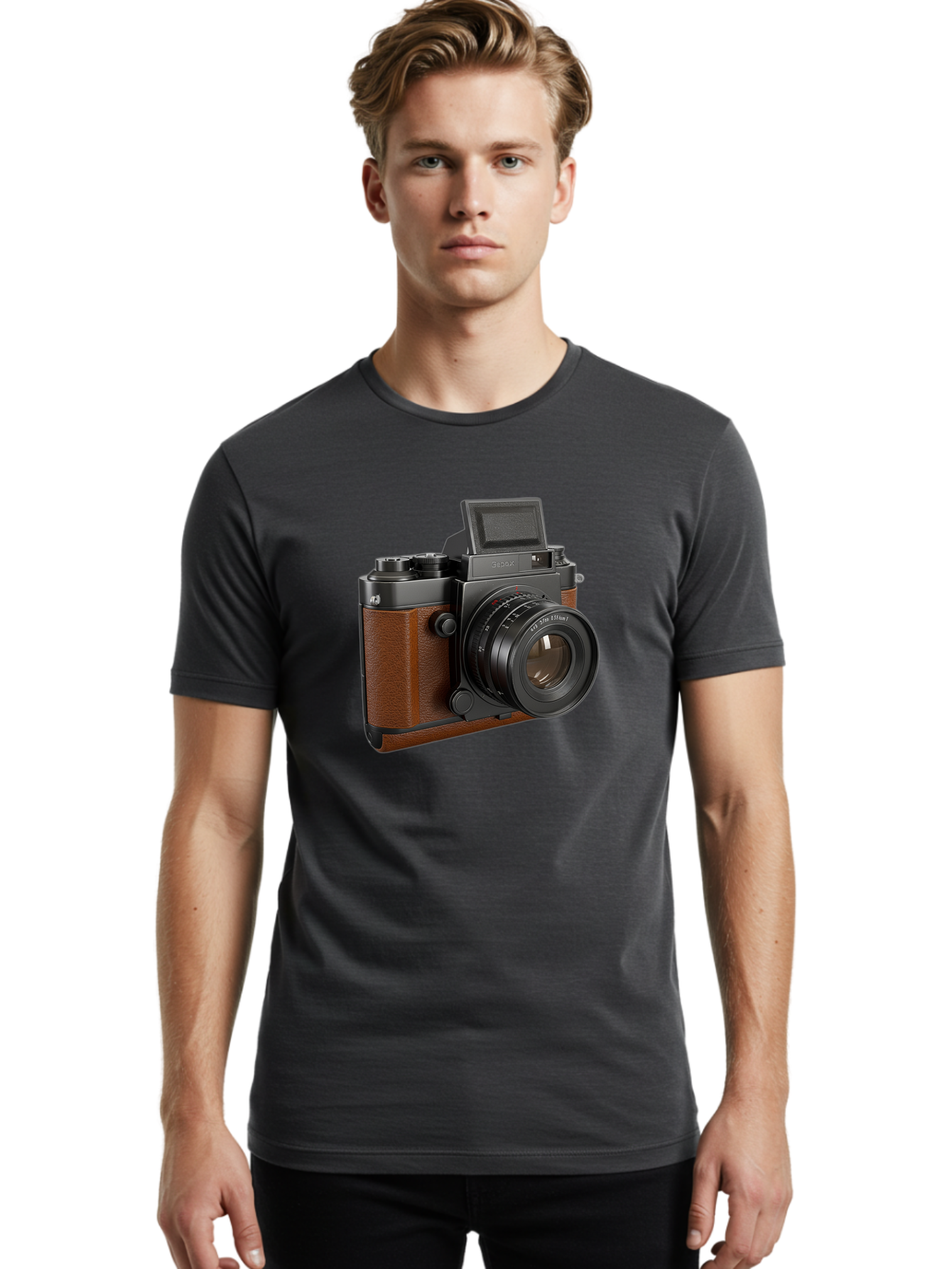 Tlr-Rx-Camera Men'S Graphic Tee, 100% Cotton, Comfortable Casual Summer Wear, Machine Washable, Vintage Camera, Fujifilm X100, Retro Style, Digital Camera, Photography Equipment, Camera Lens, Photographer Gear, Classic Design, Fujifilm Camera Bae802