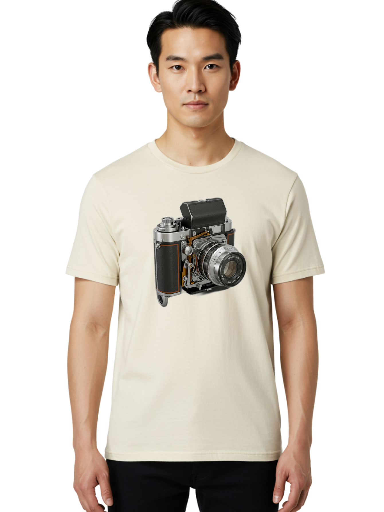 Triotar-Triotar-1-4-5-135 Men'S Graphic Tee, 100% Cotton, Comfortable Casual Summer Wear, Machine Washable, Vintage Camera, Classic Photography, Triotar 50Mm F/2.8 Lens, Retro Camera Body, Antique Camera Equipment, Photography Accessories, Bae803
