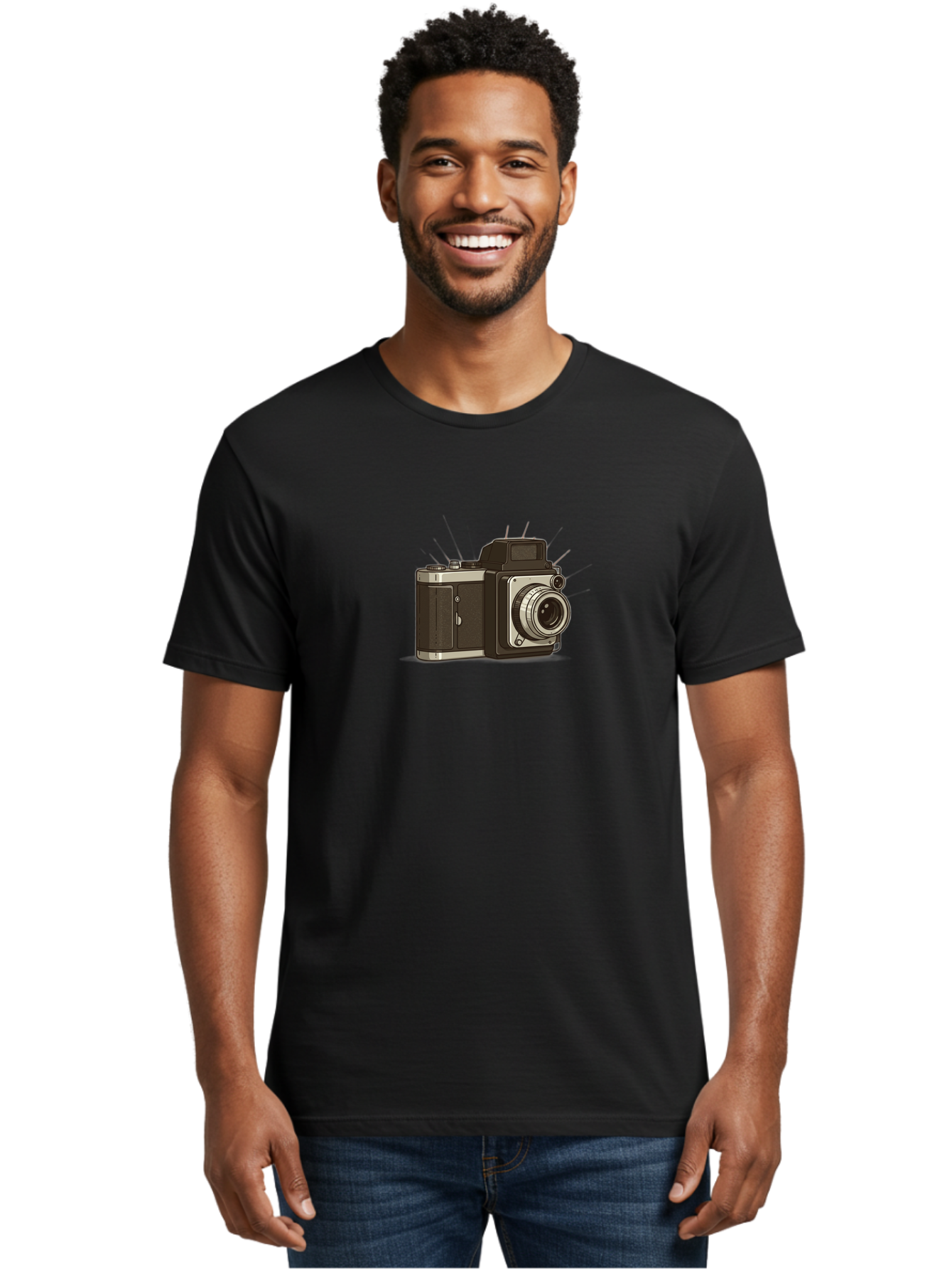 Vintage-Camera-2 Men'S Graphic Tee, 100% Cotton, Comfortable Casual Summer Wear, Machine Washable, Vintage Camera, Retro Photography, Film Camera, Classic Design, Photography Equipment, Nostalgic Feel, Camera Lens Bae806