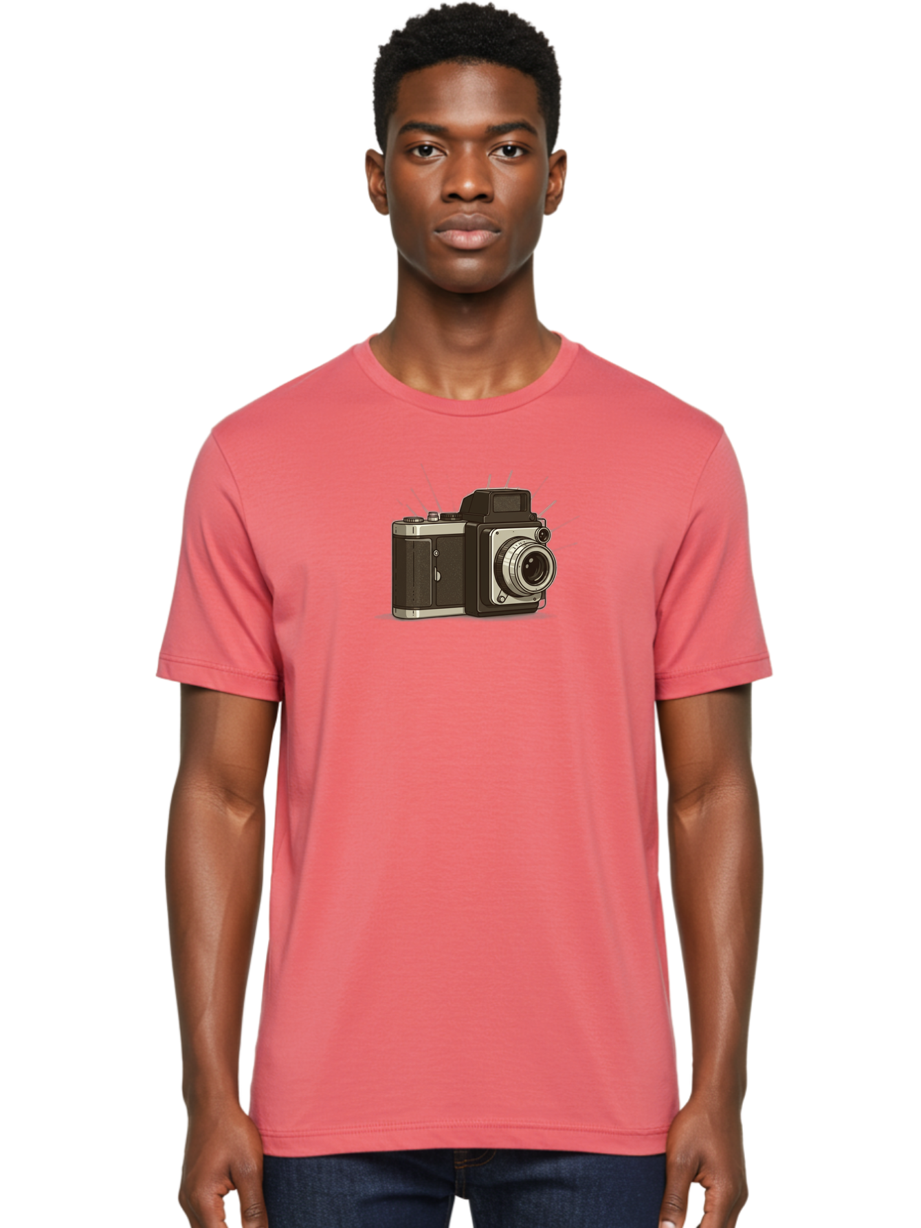 Vintage-Camera-2 Men'S Graphic Tee, 100% Cotton, Comfortable Casual Summer Wear, Machine Washable, Vintage Camera, Retro Photography, Film Camera, Classic Design, Photography Equipment, Nostalgic Feel, Camera Lens Bae806