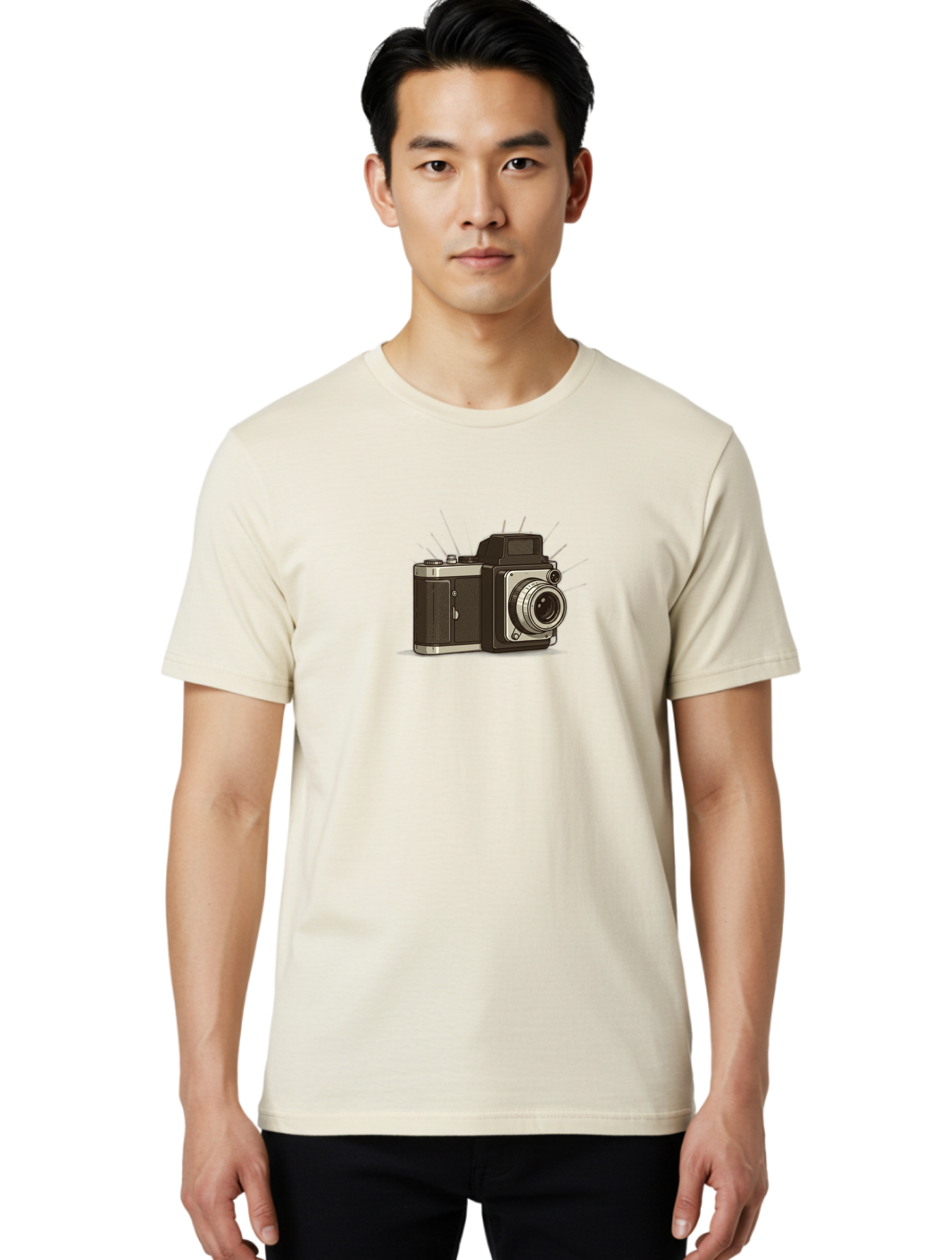 Vintage-Camera-2 Men'S Graphic Tee, 100% Cotton, Comfortable Casual Summer Wear, Machine Washable, Vintage Camera, Retro Photography, Film Camera, Classic Design, Photography Equipment, Nostalgic Feel, Camera Lens Bae806