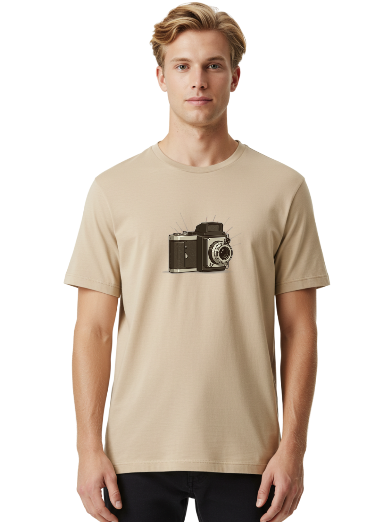 Vintage-Camera-2 Men'S Graphic Tee, 100% Cotton, Comfortable Casual Summer Wear, Machine Washable, Vintage Camera, Retro Photography, Film Camera, Classic Design, Photography Equipment, Nostalgic Feel, Camera Lens Bae806
