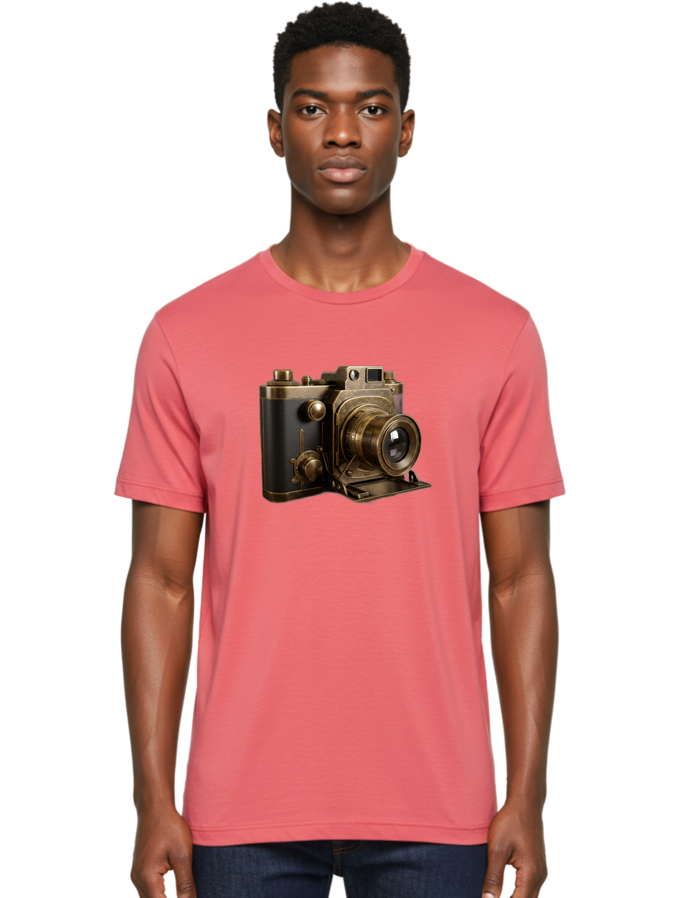 Vintage-Camera-3 Men'S Graphic Tee, 100% Cotton, Comfortable Casual Summer Wear, Machine Washable, Vintage Camera, Antique Photography, Retro Camera Design, Classic Accessories, Nostalgic Photography Equipment Bae807