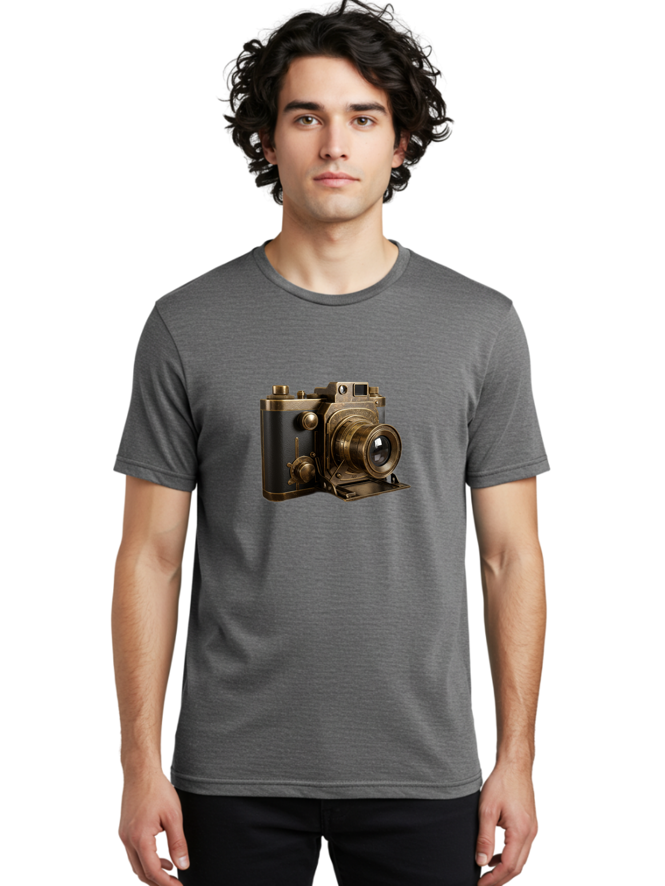 Vintage-Camera-3 Men'S Graphic Tee, 100% Cotton, Comfortable Casual Summer Wear, Machine Washable, Vintage Camera, Antique Photography, Retro Camera Design, Classic Accessories, Nostalgic Photography Equipment Bae807