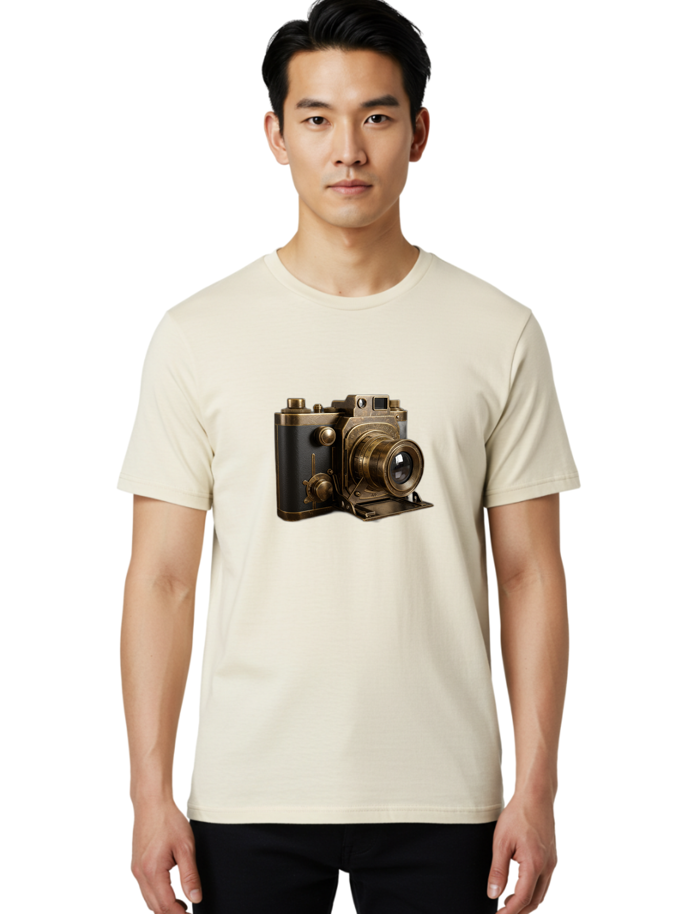 Vintage-Camera-3 Men'S Graphic Tee, 100% Cotton, Comfortable Casual Summer Wear, Machine Washable, Vintage Camera, Antique Photography, Retro Camera Design, Classic Accessories, Nostalgic Photography Equipment Bae807
