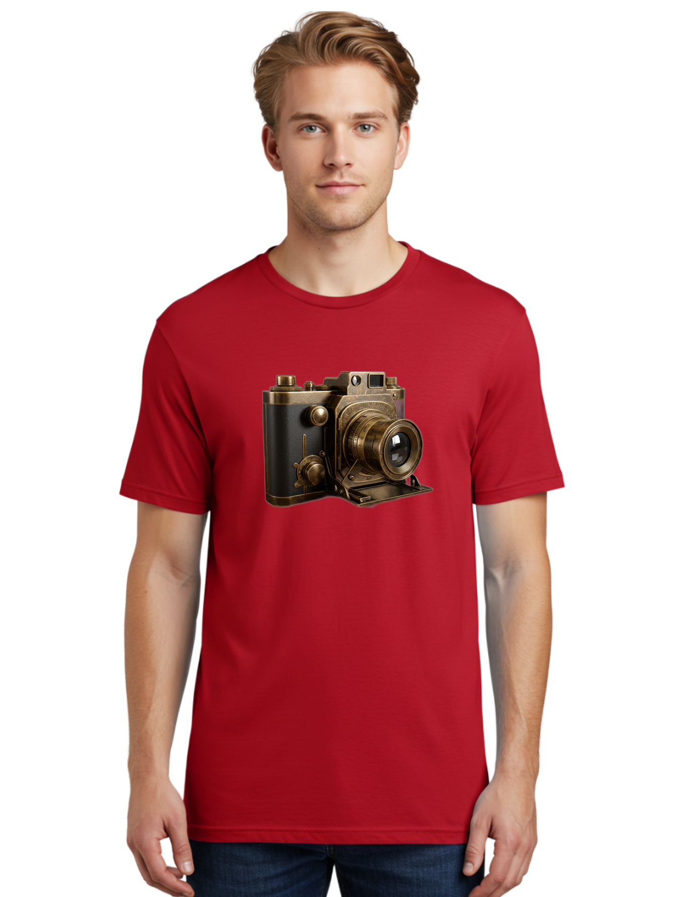 Vintage-Camera-3 Men'S Graphic Tee, 100% Cotton, Comfortable Casual Summer Wear, Machine Washable, Vintage Camera, Antique Photography, Retro Camera Design, Classic Accessories, Nostalgic Photography Equipment Bae807