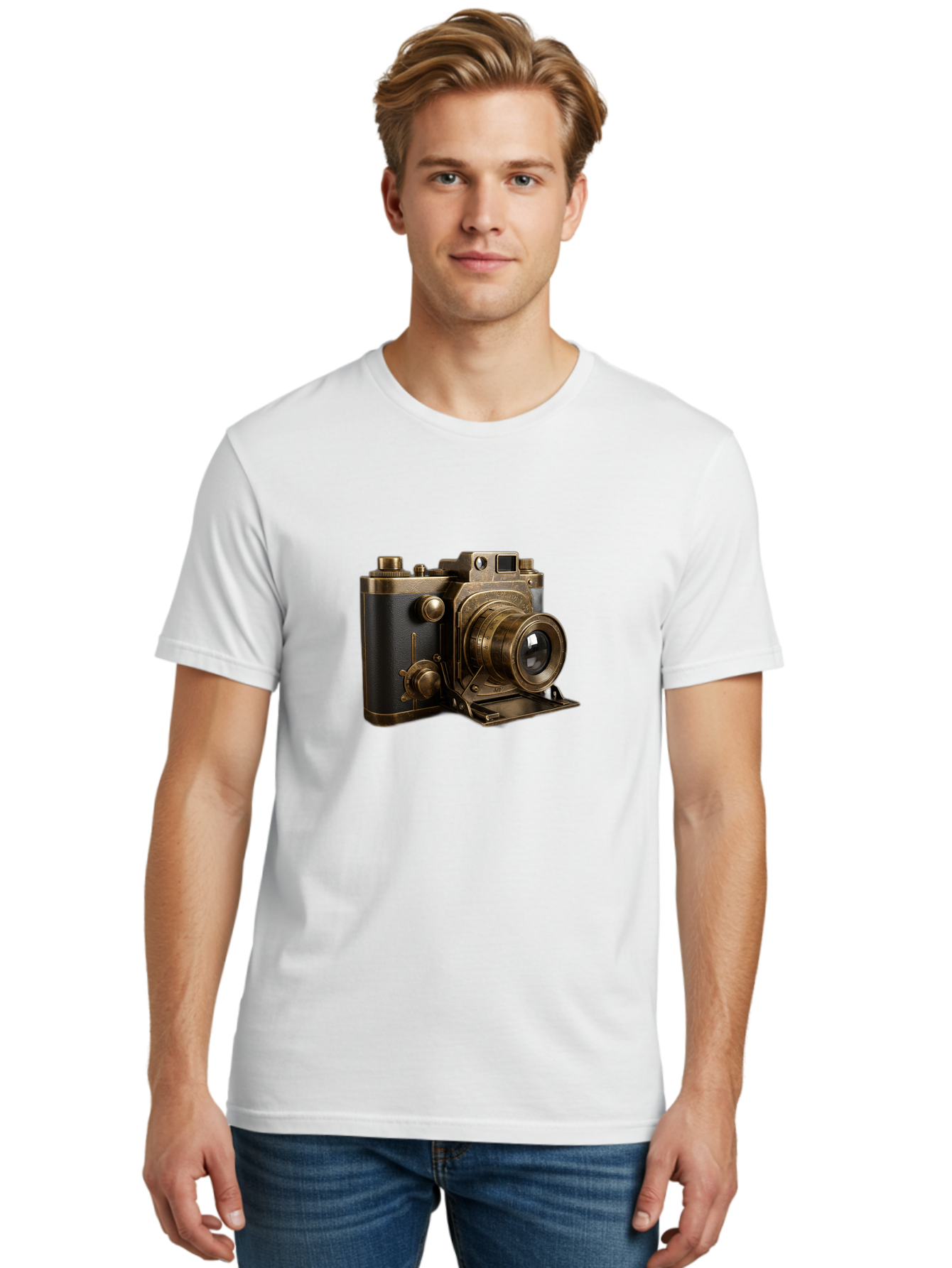 Vintage-Camera-3 Men'S Graphic Tee, 100% Cotton, Comfortable Casual Summer Wear, Machine Washable, Vintage Camera, Antique Photography, Retro Camera Design, Classic Accessories, Nostalgic Photography Equipment Bae807