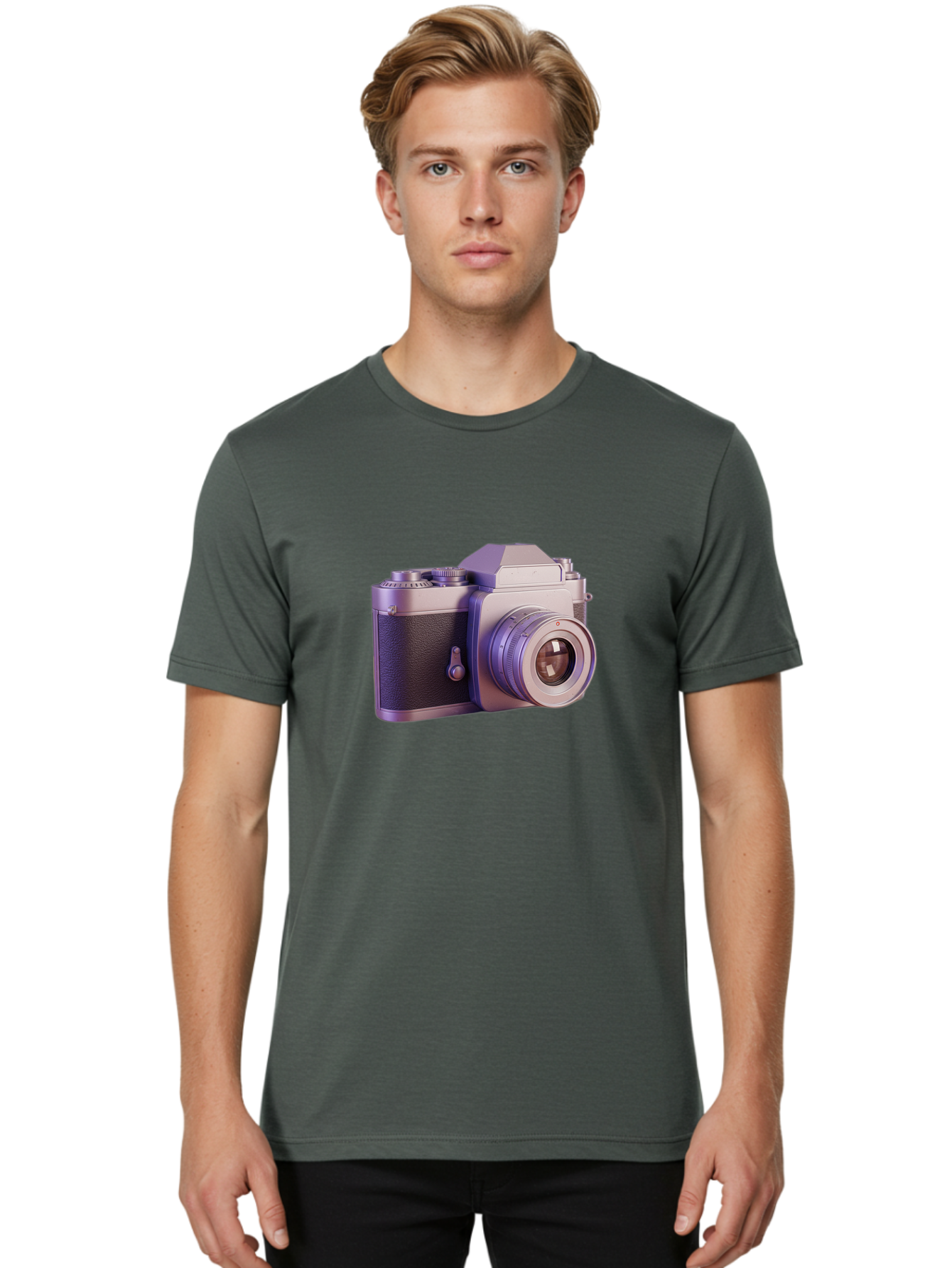 Vintage-Camera-4 Men'S Graphic Tee, 100% Cotton, Comfortable Casual Summer Wear, Machine Washable, Vintage Camera, Old Camera, Retro Photography, Film Camera, Classic Design, Photography Equipment, Camera Lens Bae808