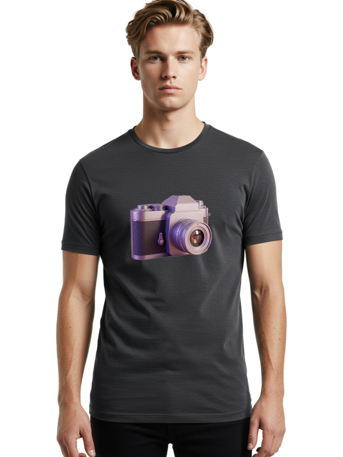 Vintage-Camera-4 Men'S Graphic Tee, 100% Cotton, Comfortable Casual Summer Wear, Machine Washable, Vintage Camera, Old Camera, Retro Photography, Film Camera, Classic Design, Photography Equipment, Camera Lens Bae808