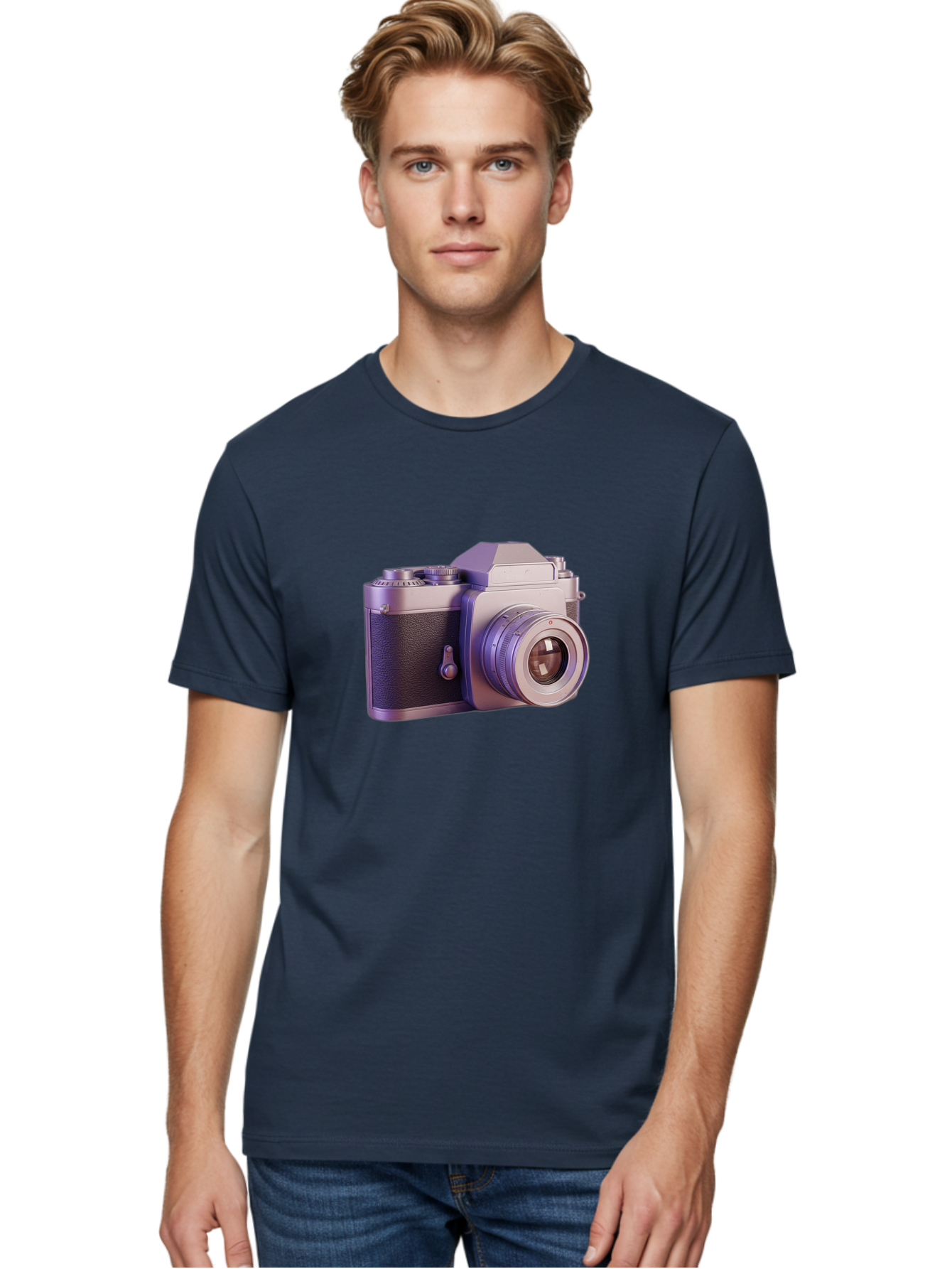 Vintage-Camera-4 Men'S Graphic Tee, 100% Cotton, Comfortable Casual Summer Wear, Machine Washable, Vintage Camera, Old Camera, Retro Photography, Film Camera, Classic Design, Photography Equipment, Camera Lens Bae808