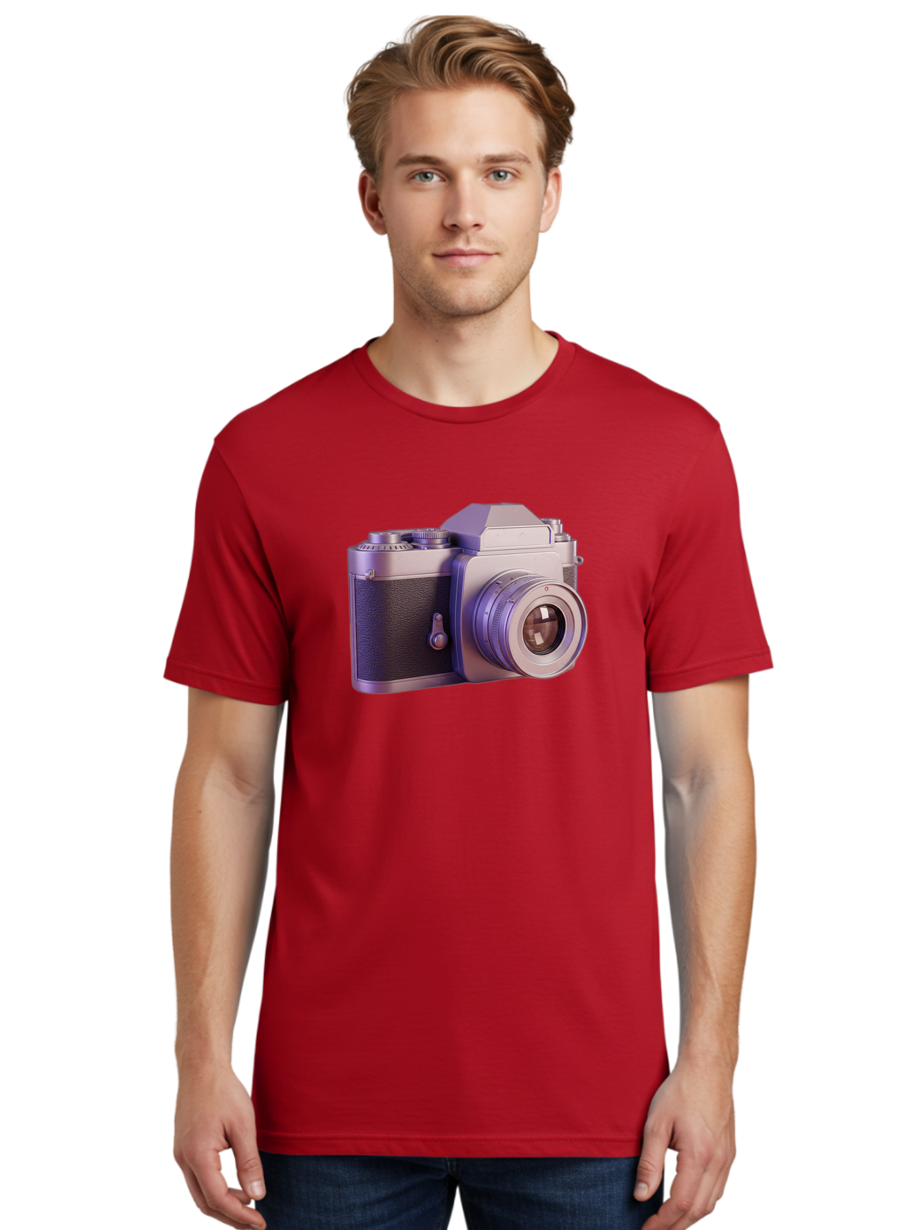 Vintage-Camera-4 Men'S Graphic Tee, 100% Cotton, Comfortable Casual Summer Wear, Machine Washable, Vintage Camera, Old Camera, Retro Photography, Film Camera, Classic Design, Photography Equipment, Camera Lens Bae808