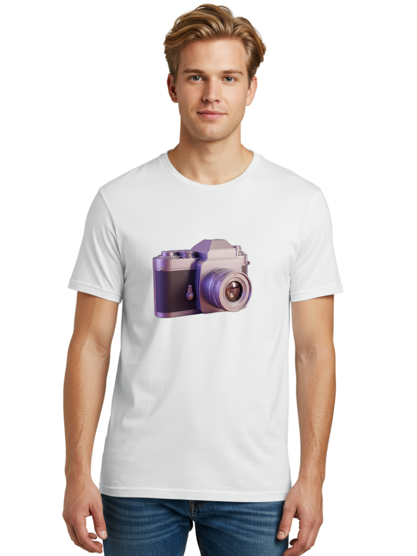 Vintage-Camera-4 Men'S Graphic Tee, 100% Cotton, Comfortable Casual Summer Wear, Machine Washable, Vintage Camera, Old Camera, Retro Photography, Film Camera, Classic Design, Photography Equipment, Camera Lens Bae808