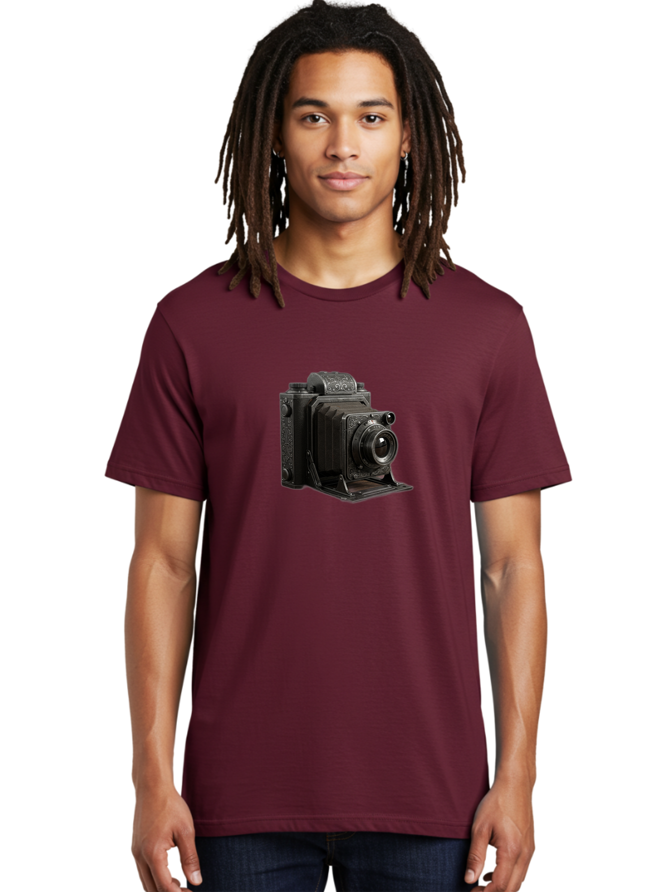 Vintage-Camera-6 Men'S Graphic Tee, 100% Cotton, Comfortable Casual Summer Wear, Machine Washable, Vintage Camera, Antique Photography, Classic Camera Design, Old-Fashioned Photography Equipment, Retro Camera, Historical Camera, Black Camera Bae810