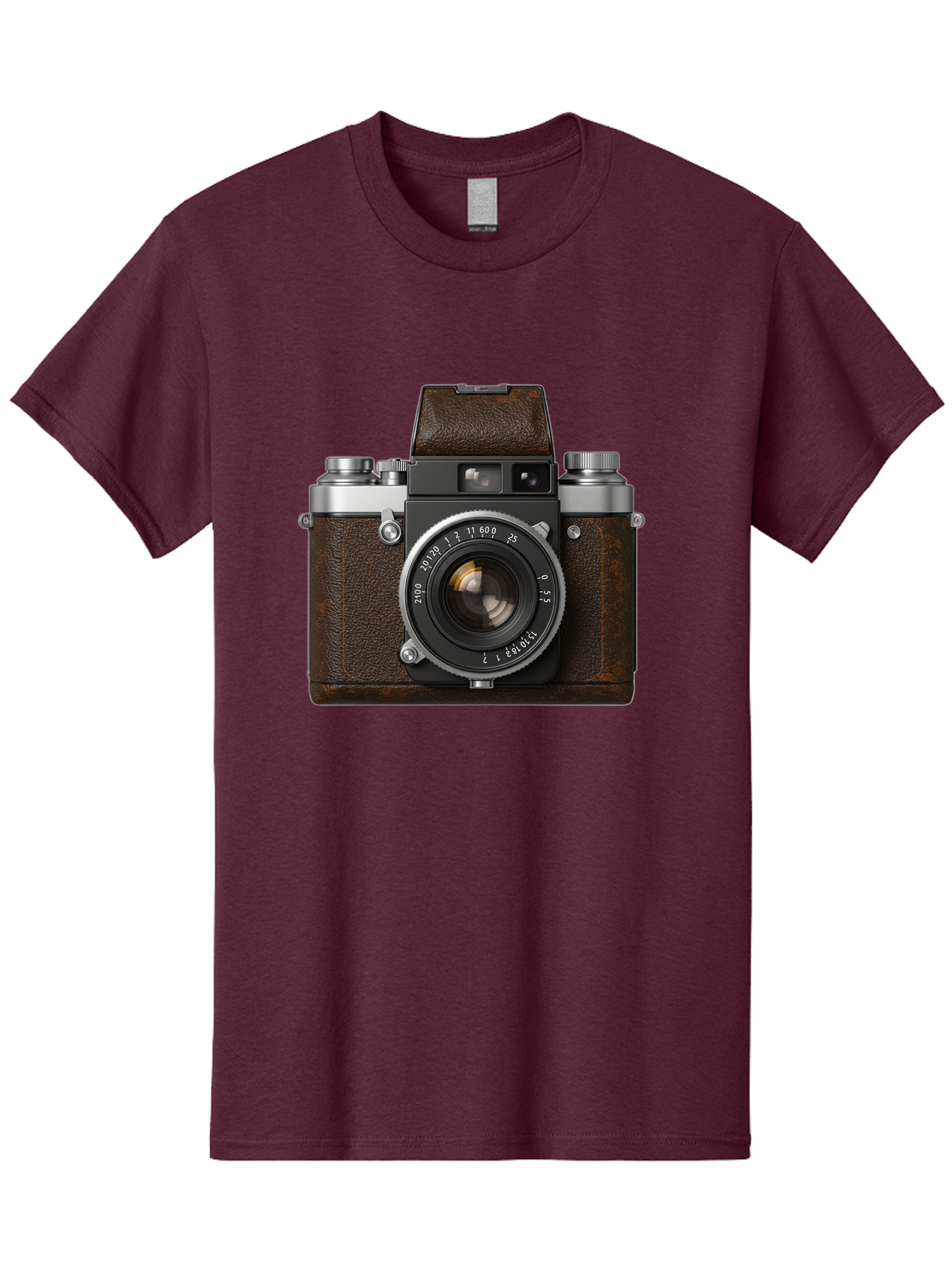 Vintage-Camera-7 Men'S Graphic Tee, 100% Cotton, Comfortable Casual Summer Wear, Machine Washable, Classic Camera, Vintage Photography, Film Camera, Retro Style, Leather Wrap, Silver Accents, Photography Equipment, Nostalgic Charm, Bae811