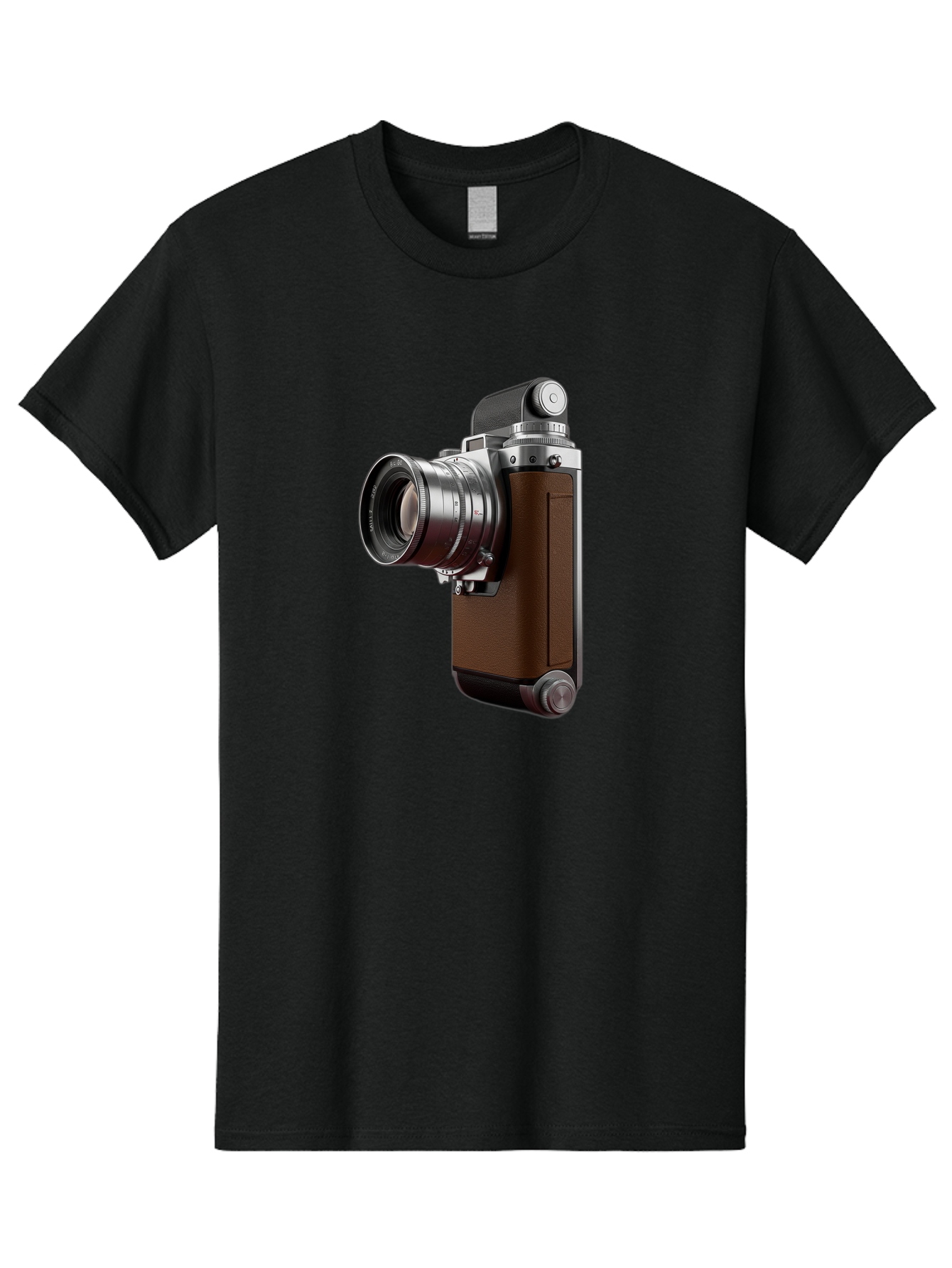 Vintage-Camera-8 Men'S Graphic Tee, 100% Cotton, Comfortable Casual Summer Wear, Machine Washable, Retro Camera, Old Photography Equipment, Classic Design, Film Camera, Lens, Brown Body, Silver Accents, Photography History, Nostalgic Feel, Bae812