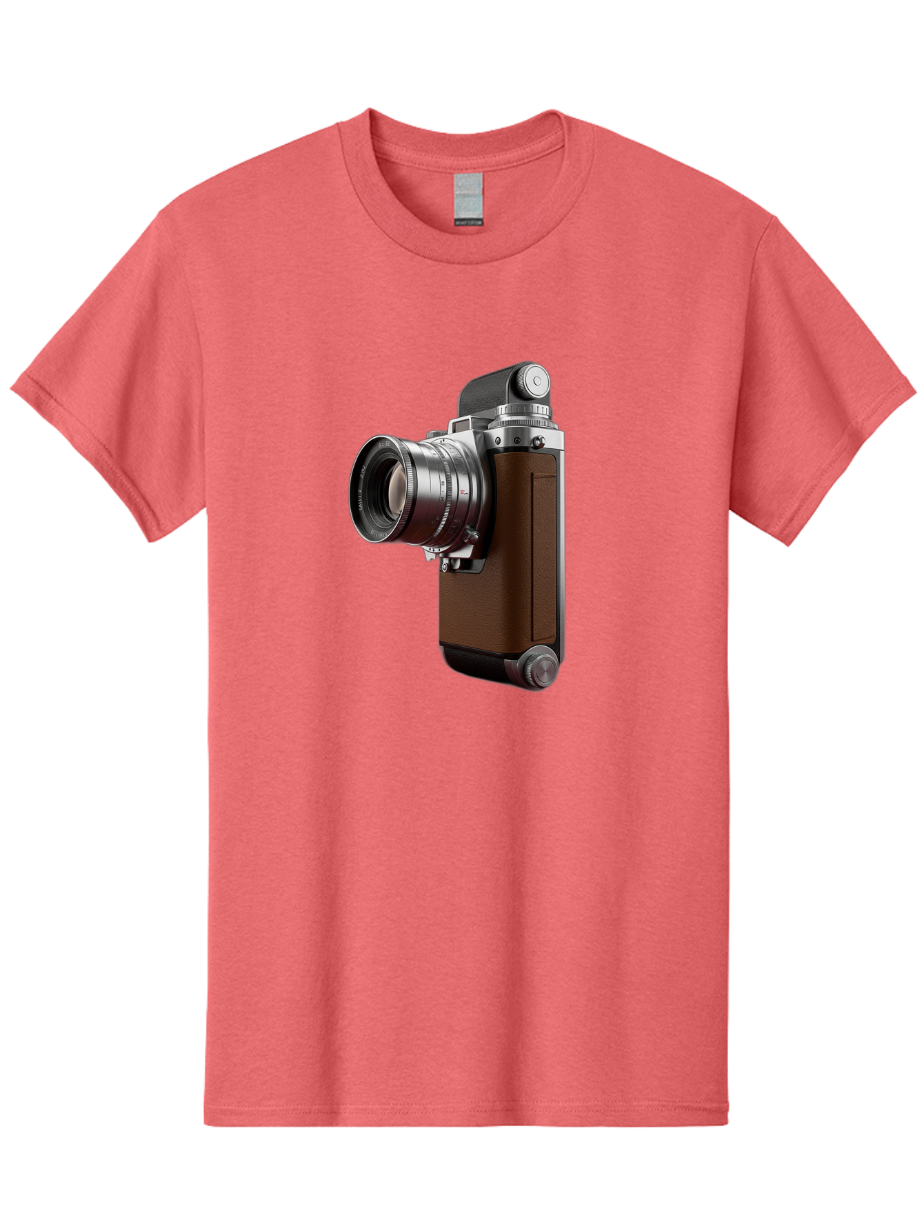 Vintage-Camera-8 Men'S Graphic Tee, 100% Cotton, Comfortable Casual Summer Wear, Machine Washable, Retro Camera, Old Photography Equipment, Classic Design, Film Camera, Lens, Brown Body, Silver Accents, Photography History, Nostalgic Feel, Bae812