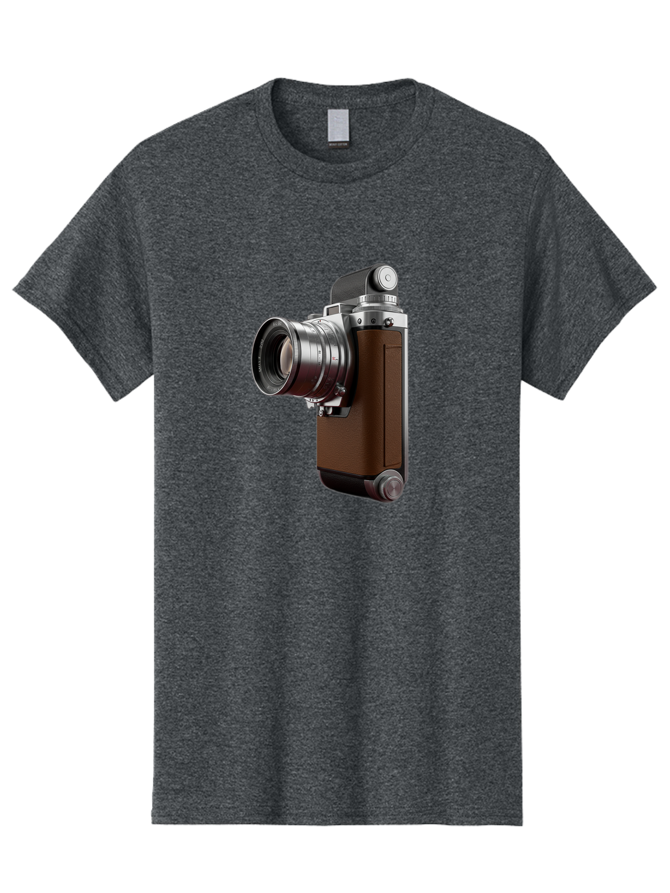 Vintage-Camera-8 Men'S Graphic Tee, 100% Cotton, Comfortable Casual Summer Wear, Machine Washable, Retro Camera, Old Photography Equipment, Classic Design, Film Camera, Lens, Brown Body, Silver Accents, Photography History, Nostalgic Feel, Bae812