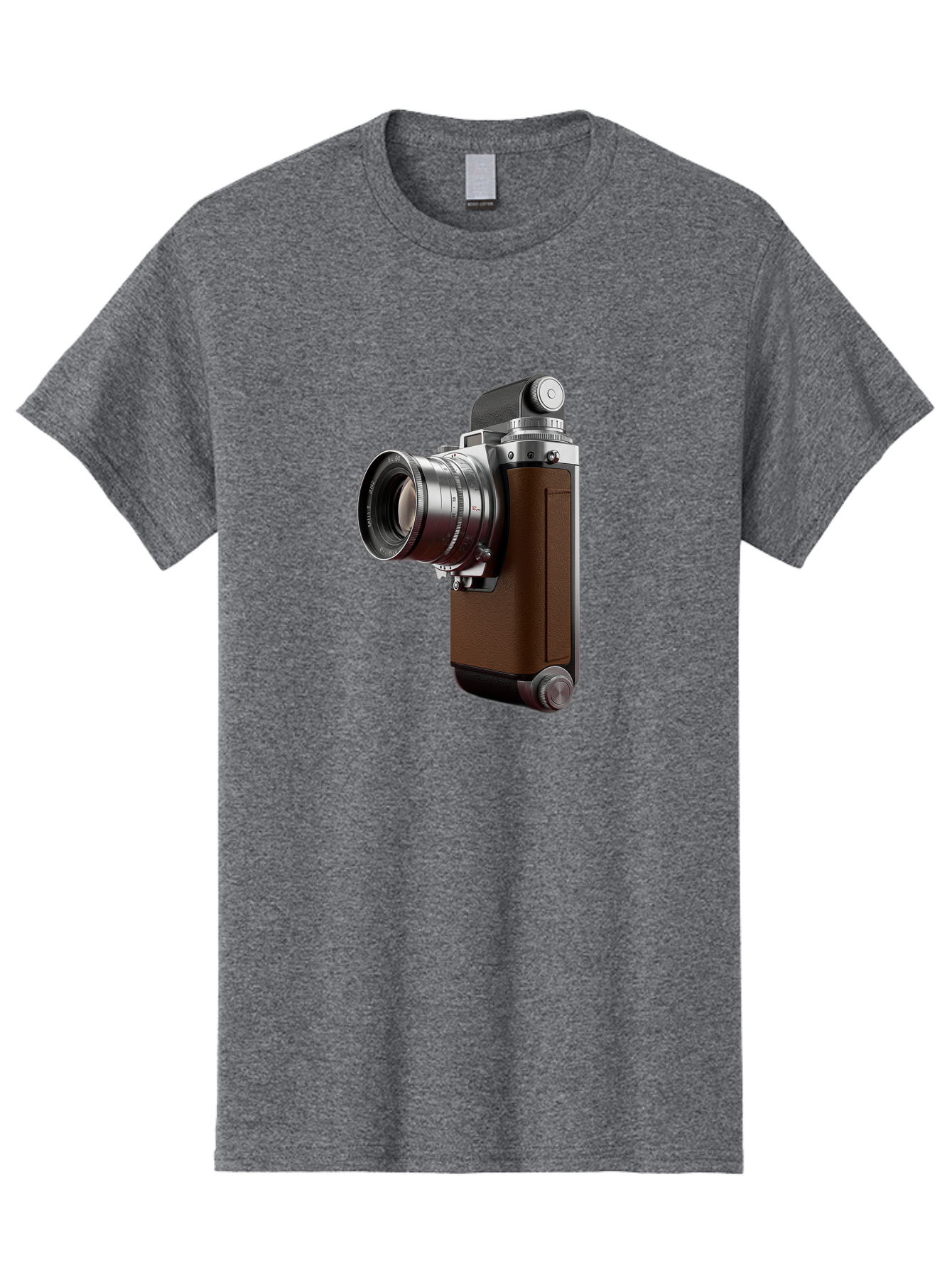 Vintage-Camera-8 Men'S Graphic Tee, 100% Cotton, Comfortable Casual Summer Wear, Machine Washable, Retro Camera, Old Photography Equipment, Classic Design, Film Camera, Lens, Brown Body, Silver Accents, Photography History, Nostalgic Feel, Bae812