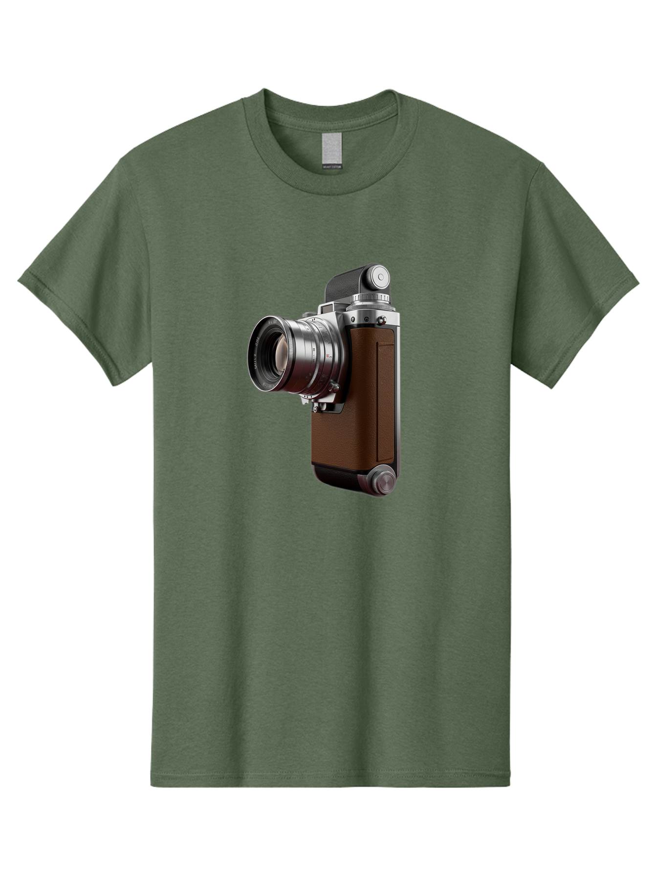 Vintage-Camera-8 Men'S Graphic Tee, 100% Cotton, Comfortable Casual Summer Wear, Machine Washable, Retro Camera, Old Photography Equipment, Classic Design, Film Camera, Lens, Brown Body, Silver Accents, Photography History, Nostalgic Feel, Bae812
