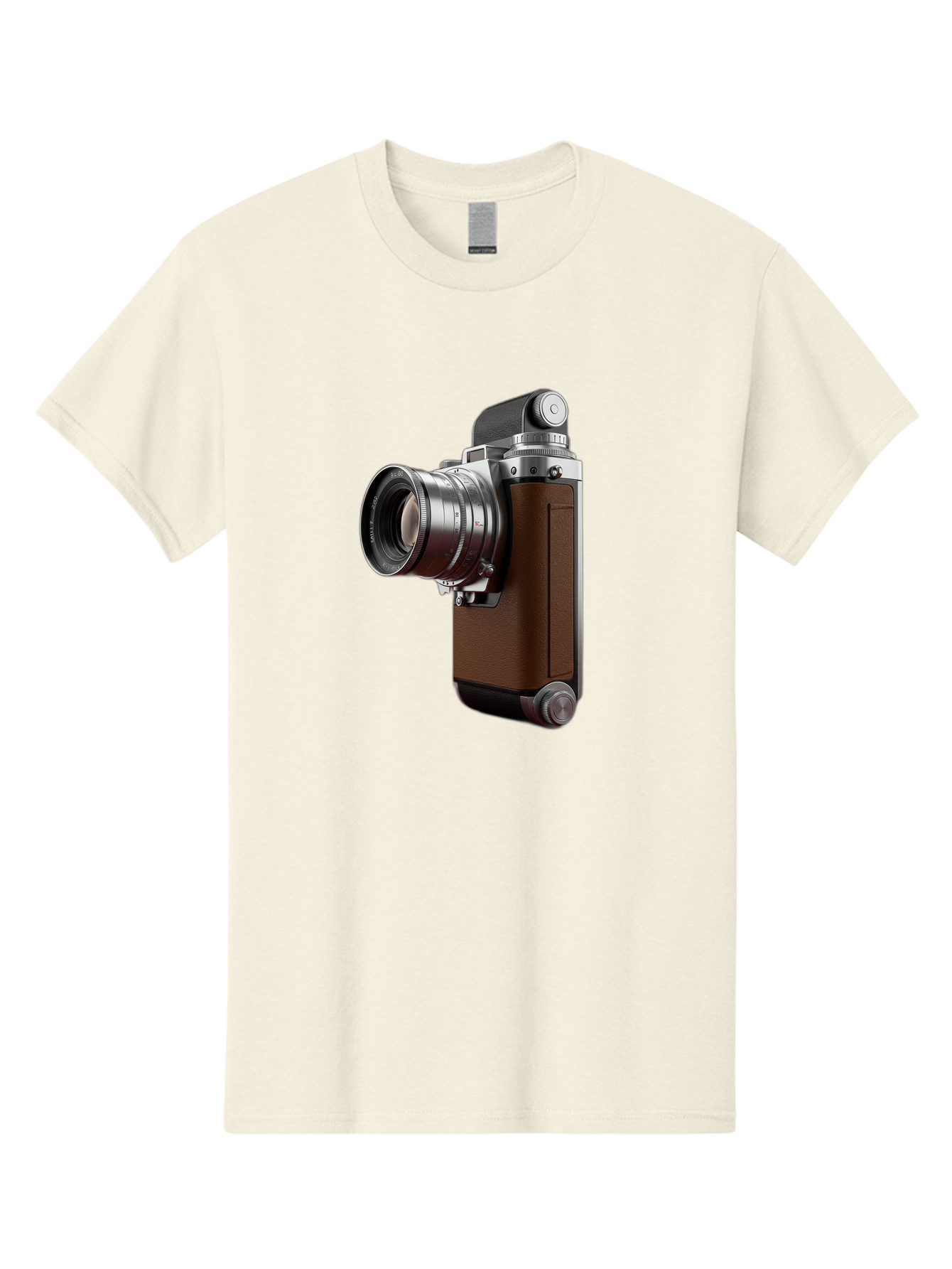 Vintage-Camera-8 Men'S Graphic Tee, 100% Cotton, Comfortable Casual Summer Wear, Machine Washable, Retro Camera, Old Photography Equipment, Classic Design, Film Camera, Lens, Brown Body, Silver Accents, Photography History, Nostalgic Feel, Bae812