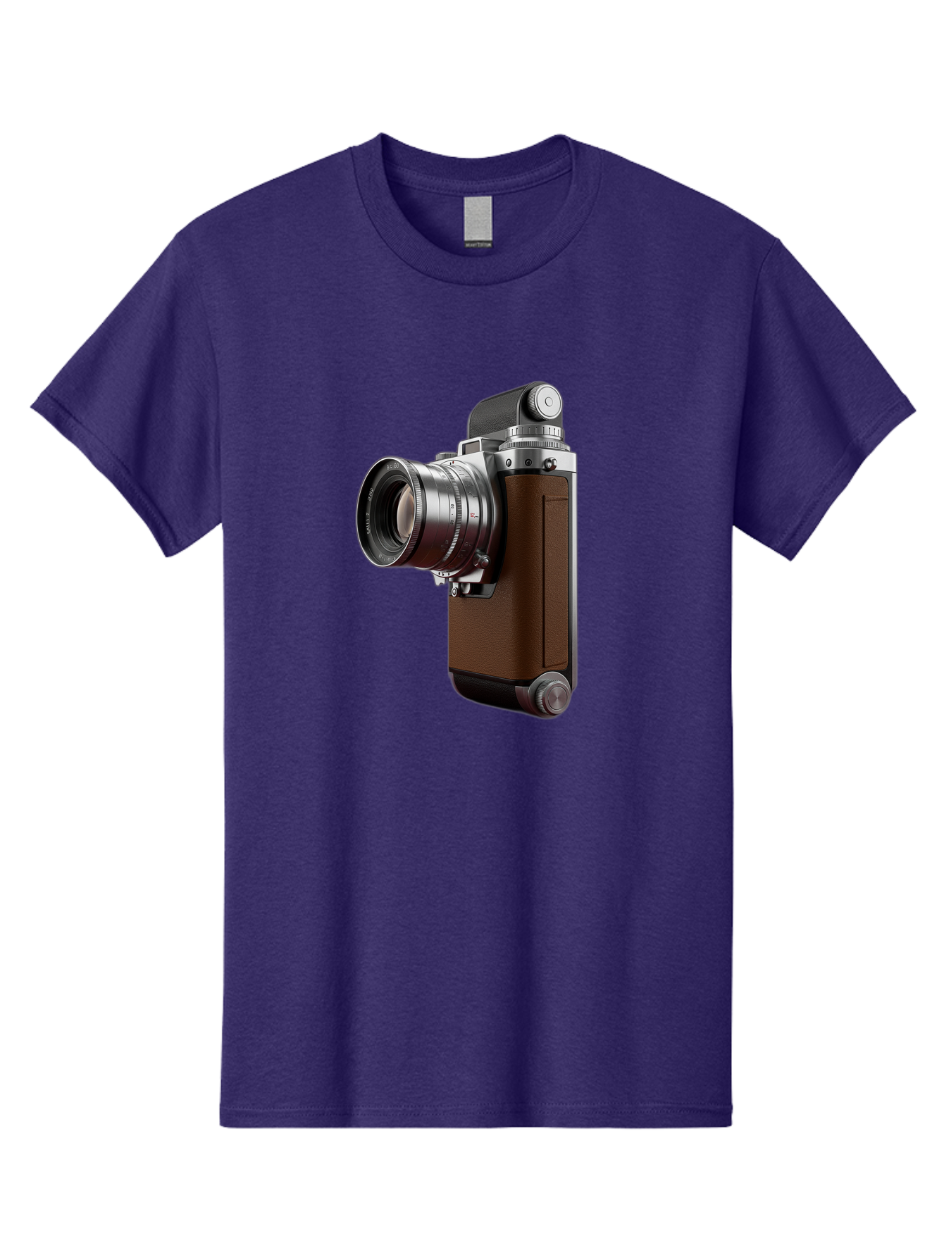 Vintage-Camera-8 Men'S Graphic Tee, 100% Cotton, Comfortable Casual Summer Wear, Machine Washable, Retro Camera, Old Photography Equipment, Classic Design, Film Camera, Lens, Brown Body, Silver Accents, Photography History, Nostalgic Feel, Bae812