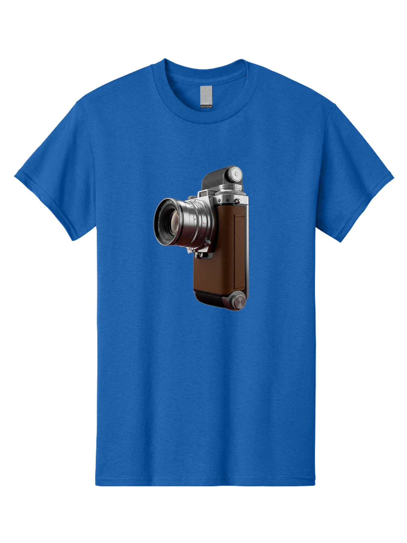 Vintage-Camera-8 Men'S Graphic Tee, 100% Cotton, Comfortable Casual Summer Wear, Machine Washable, Retro Camera, Old Photography Equipment, Classic Design, Film Camera, Lens, Brown Body, Silver Accents, Photography History, Nostalgic Feel, Bae812