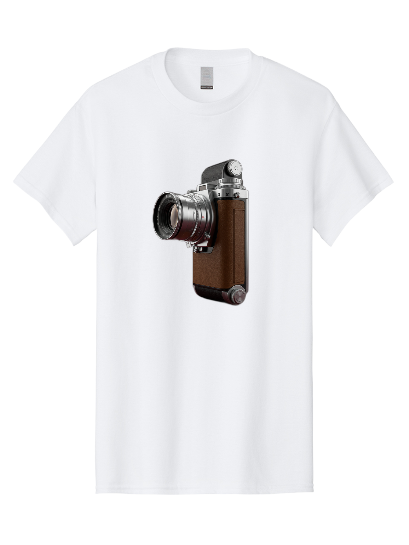 Vintage-Camera-8 Men'S Graphic Tee, 100% Cotton, Comfortable Casual Summer Wear, Machine Washable, Retro Camera, Old Photography Equipment, Classic Design, Film Camera, Lens, Brown Body, Silver Accents, Photography History, Nostalgic Feel, Bae812