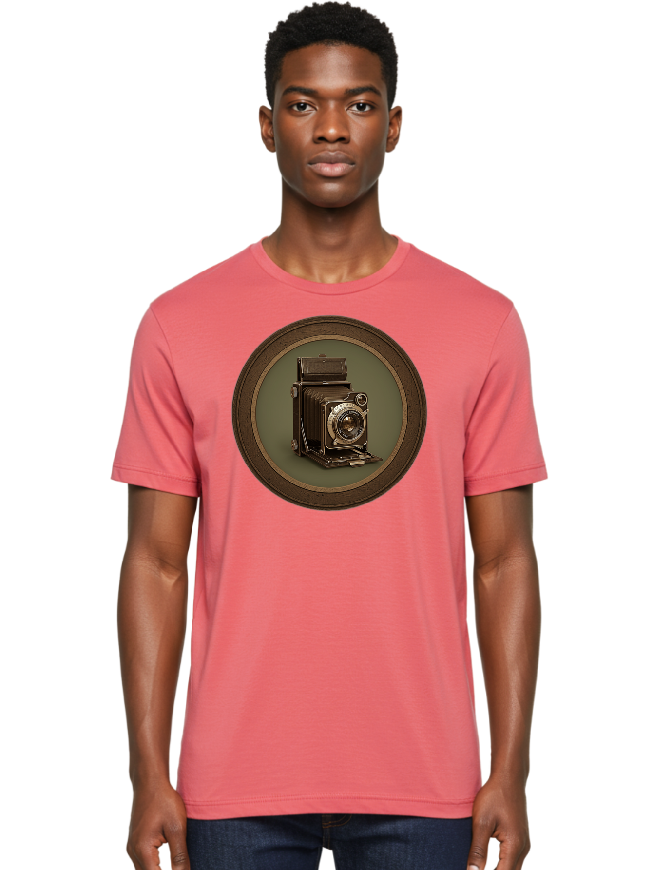 Vintage-Camera Men'S Graphic Tee, 100% Cotton, Comfortable Casual Summer Wear, Machine Washable, Vintage Camera, Antique Photography Equipment, Classic Camera Design, Retro Style, Old-Fashioned Lens, Nostalgic Photography, Timeless Art, Bae815