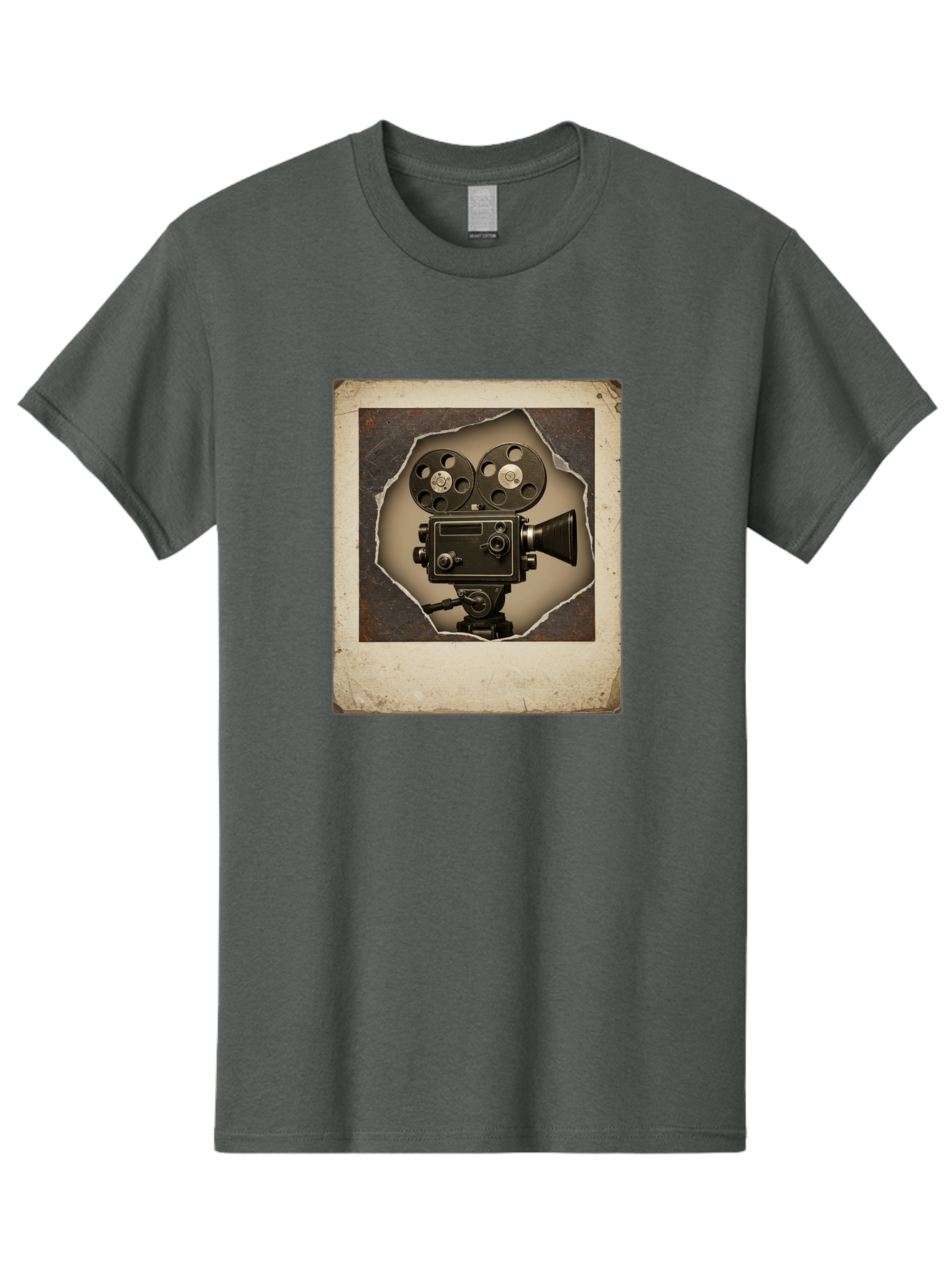 Vintage-Movie-Camera Men'S Graphic Tee, 100% Cotton, Comfortable Casual Summer Wear, Machine Washable, Vintage Movie Camera, Film Reels, Retro Filmmaking, Cinematography, Nostalgic, Classic Cinema, Old Movie Equipment, Filmmaking Accessories Bae817