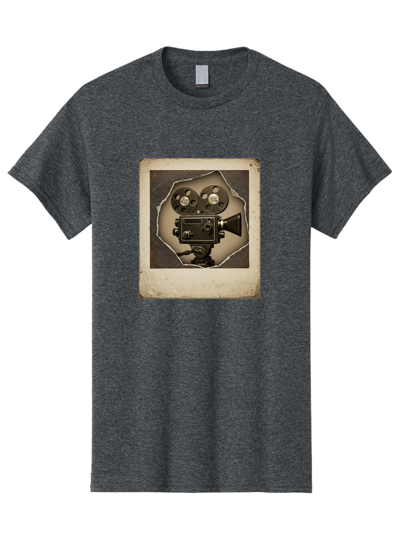 Vintage-Movie-Camera Men'S Graphic Tee, 100% Cotton, Comfortable Casual Summer Wear, Machine Washable, Vintage Movie Camera, Film Reels, Retro Filmmaking, Cinematography, Nostalgic, Classic Cinema, Old Movie Equipment, Filmmaking Accessories Bae817