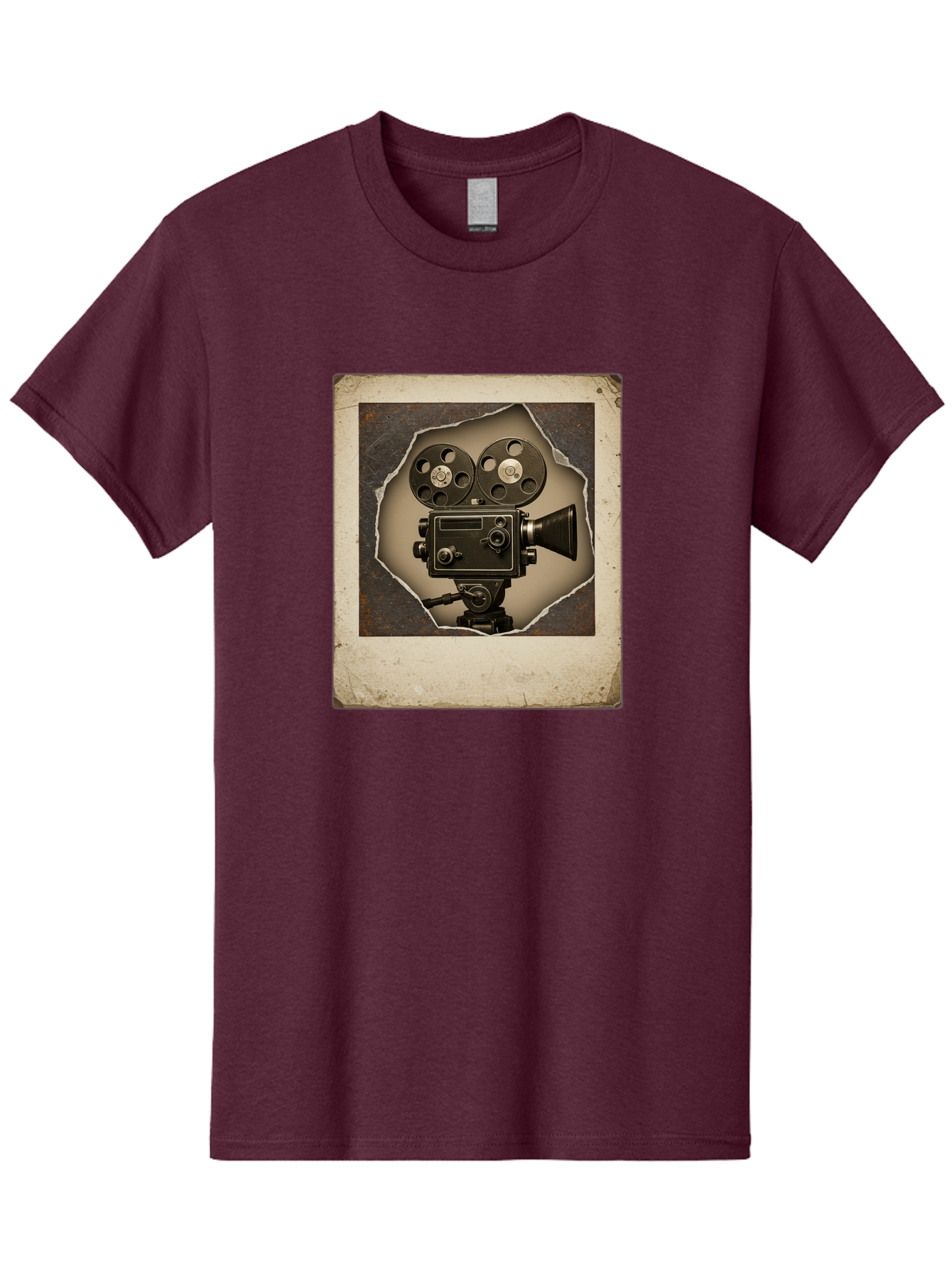 Vintage-Movie-Camera Men'S Graphic Tee, 100% Cotton, Comfortable Casual Summer Wear, Machine Washable, Vintage Movie Camera, Film Reels, Retro Filmmaking, Cinematography, Nostalgic, Classic Cinema, Old Movie Equipment, Filmmaking Accessories Bae817