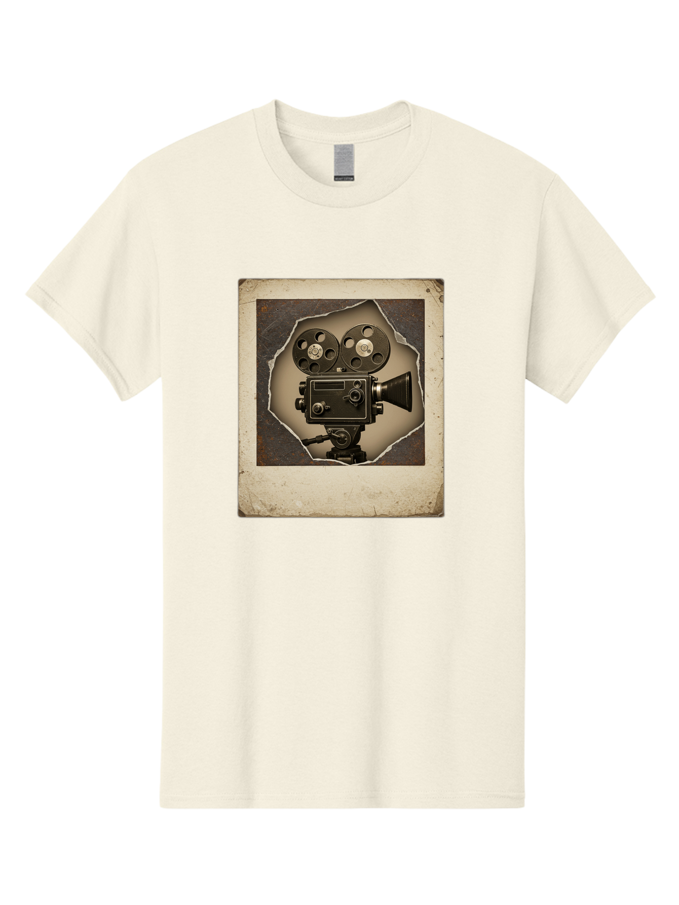 Vintage-Movie-Camera Men'S Graphic Tee, 100% Cotton, Comfortable Casual Summer Wear, Machine Washable, Vintage Movie Camera, Film Reels, Retro Filmmaking, Cinematography, Nostalgic, Classic Cinema, Old Movie Equipment, Filmmaking Accessories Bae817