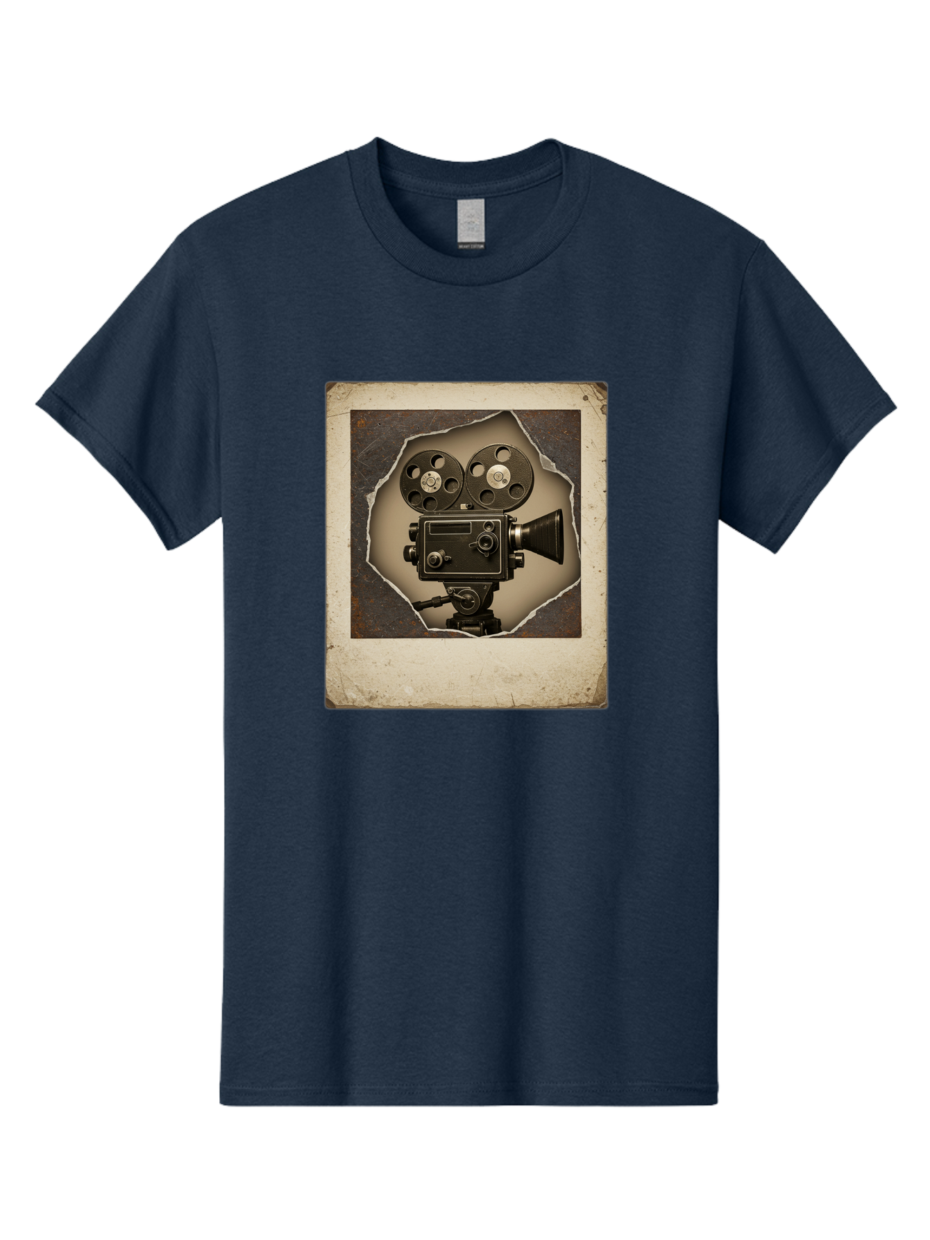 Vintage-Movie-Camera Men'S Graphic Tee, 100% Cotton, Comfortable Casual Summer Wear, Machine Washable, Vintage Movie Camera, Film Reels, Retro Filmmaking, Cinematography, Nostalgic, Classic Cinema, Old Movie Equipment, Filmmaking Accessories Bae817