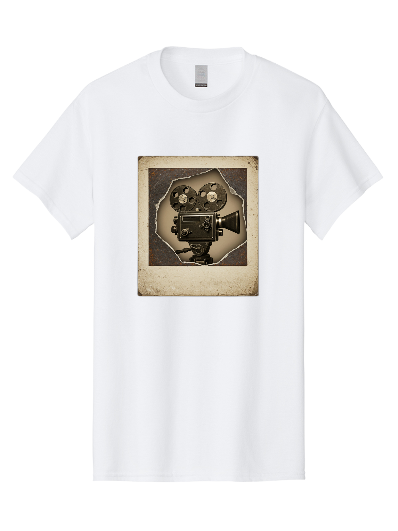 Vintage-Movie-Camera Men'S Graphic Tee, 100% Cotton, Comfortable Casual Summer Wear, Machine Washable, Vintage Movie Camera, Film Reels, Retro Filmmaking, Cinematography, Nostalgic, Classic Cinema, Old Movie Equipment, Filmmaking Accessories Bae817