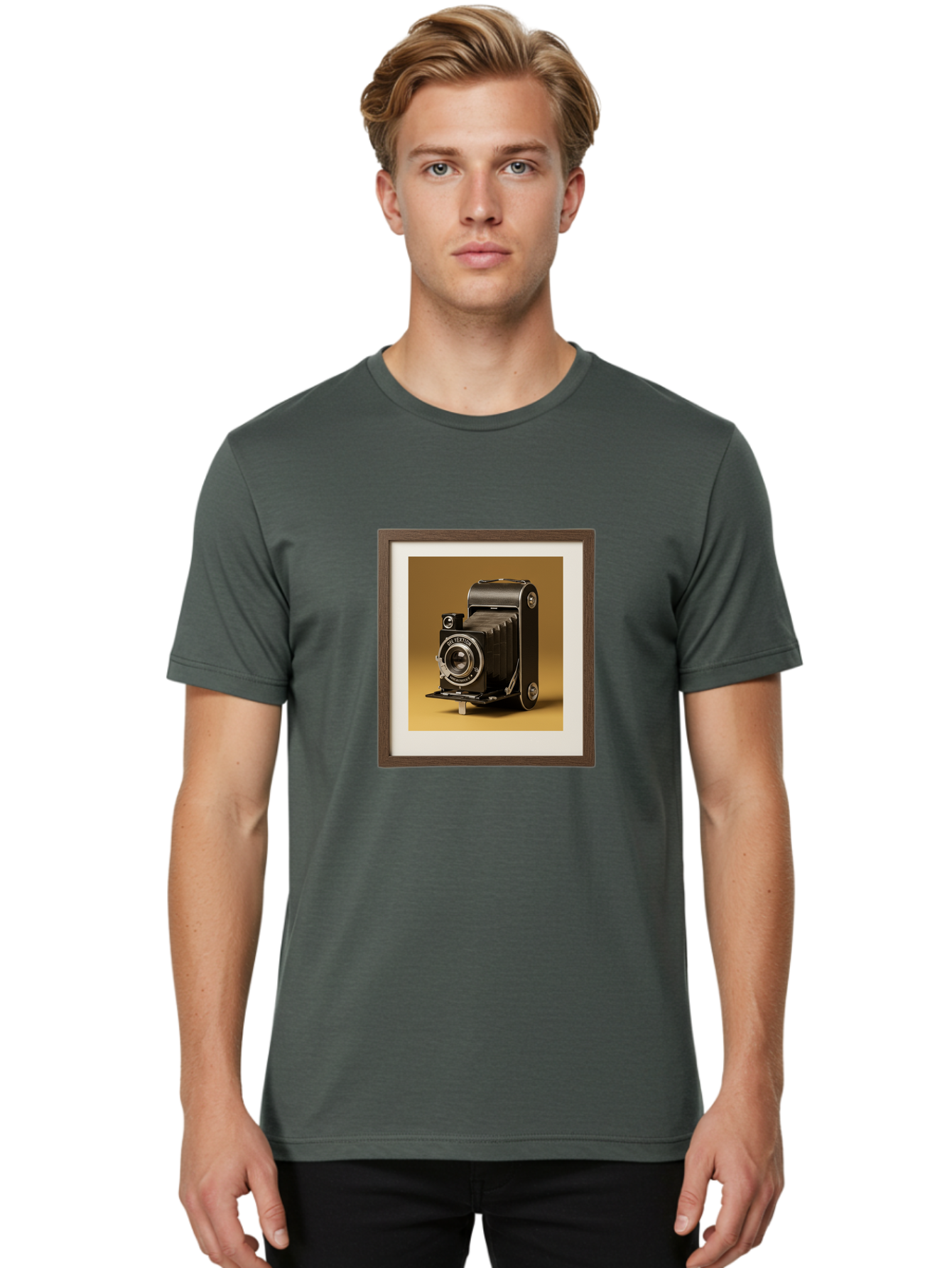 Zeiss-Ikon-Camera Men'S Graphic Tee, 100% Cotton, Comfortable Casual Summer Wear, Machine Washable, Vintage Camera, Old Camera, Antique Camera, Black Camera, Classic Photography, Photography Equipment, Nostalgic Device, Film Camera, Camera Art Bae824