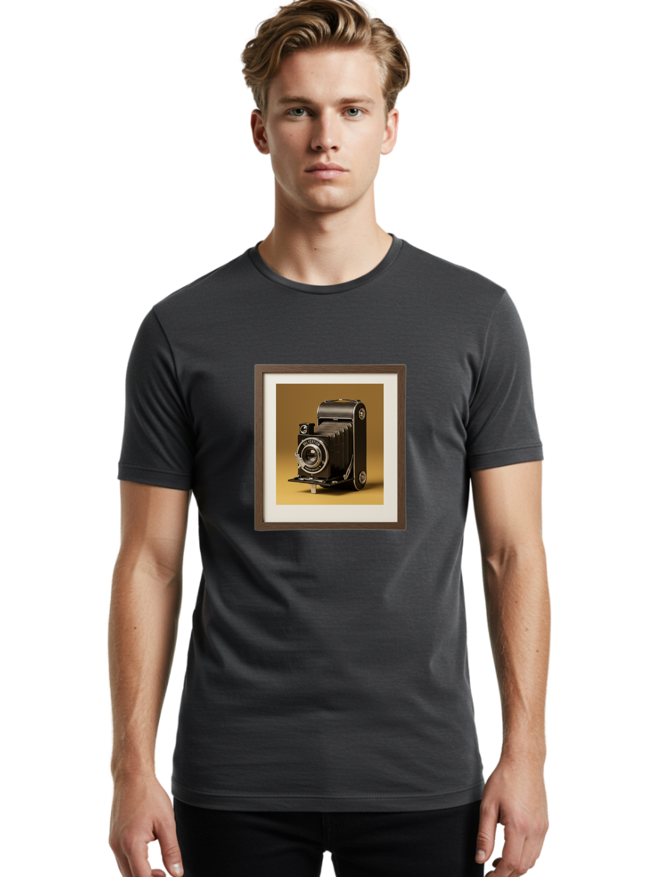 Zeiss-Ikon-Camera Men'S Graphic Tee, 100% Cotton, Comfortable Casual Summer Wear, Machine Washable, Vintage Camera, Old Camera, Antique Camera, Black Camera, Classic Photography, Photography Equipment, Nostalgic Device, Film Camera, Camera Art Bae824
